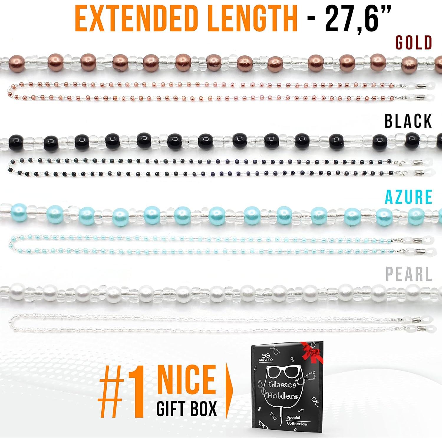 Soporte de Gafas SeGuny - Cadena de Perlas para Mujeres