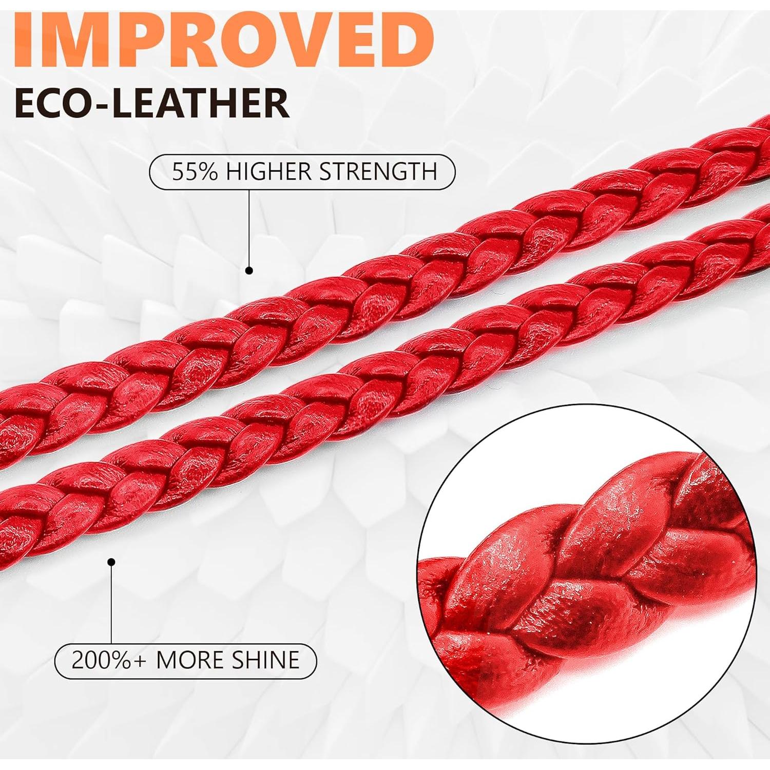 Cadena de Gafas SIGONNA de Cuero ECO Rojo - Ajustable