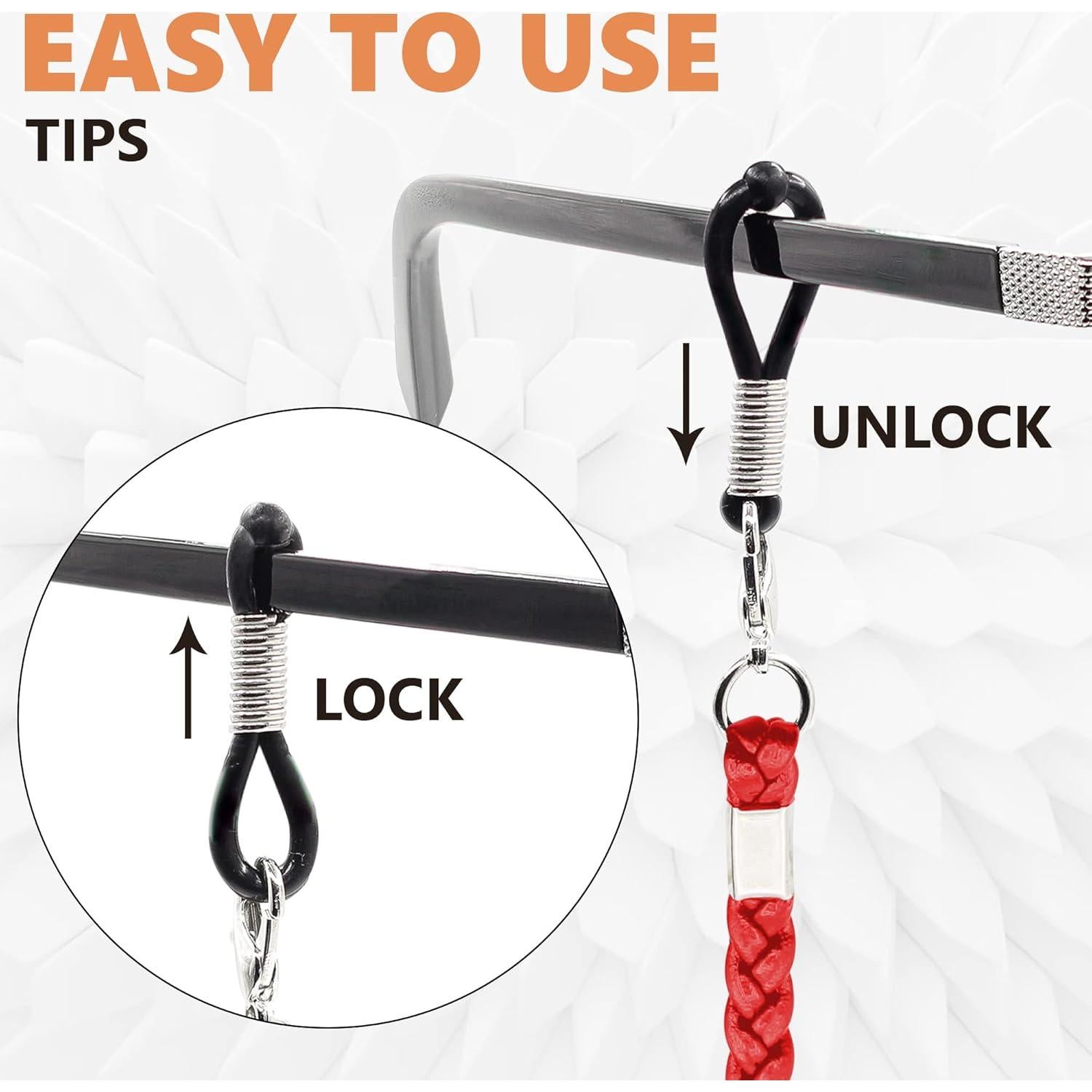 Cadena de Gafas SIGONNA de Cuero ECO Rojo - Ajustable