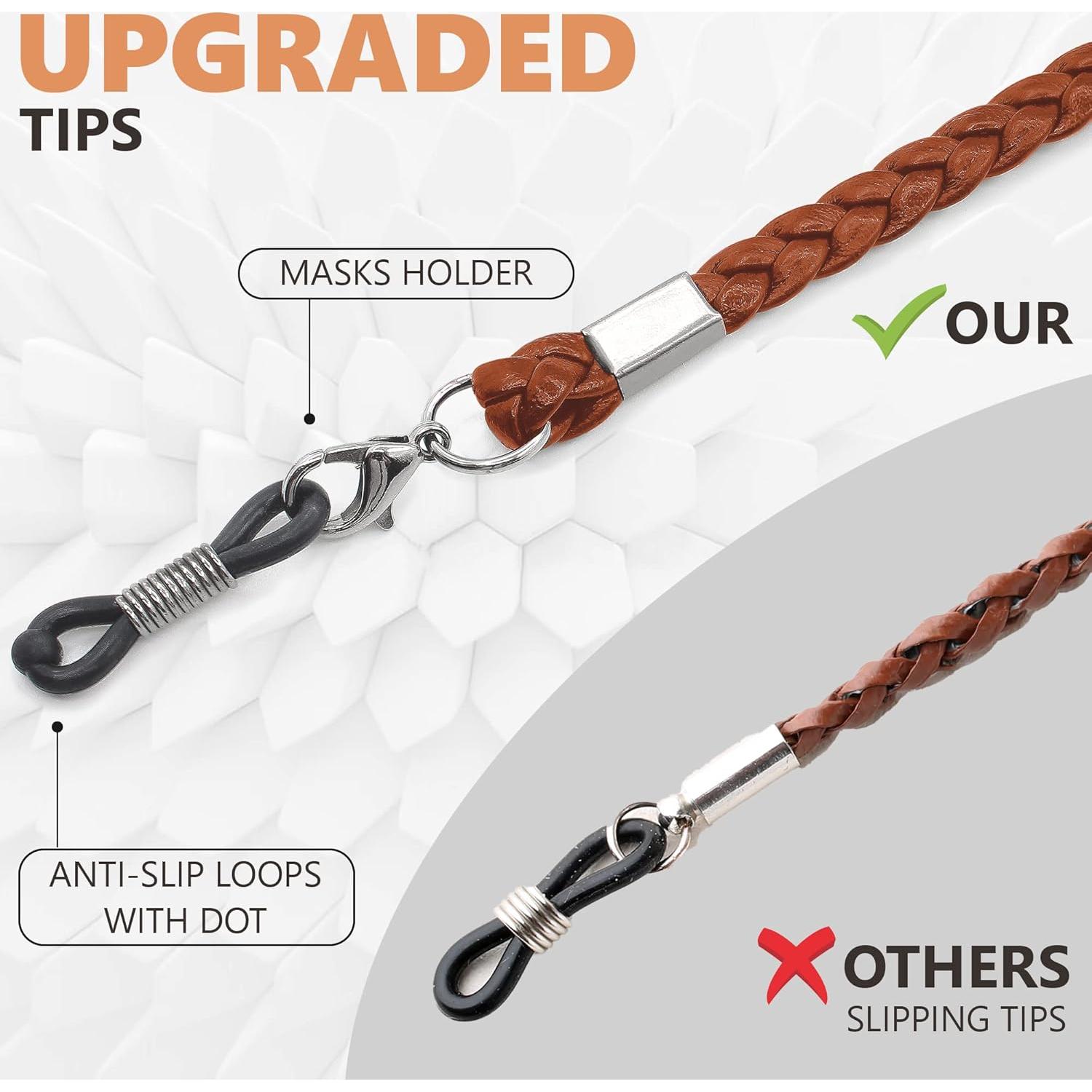 Soporte de Cadena para Gafas Sigonna - Cuero ECO Marrón