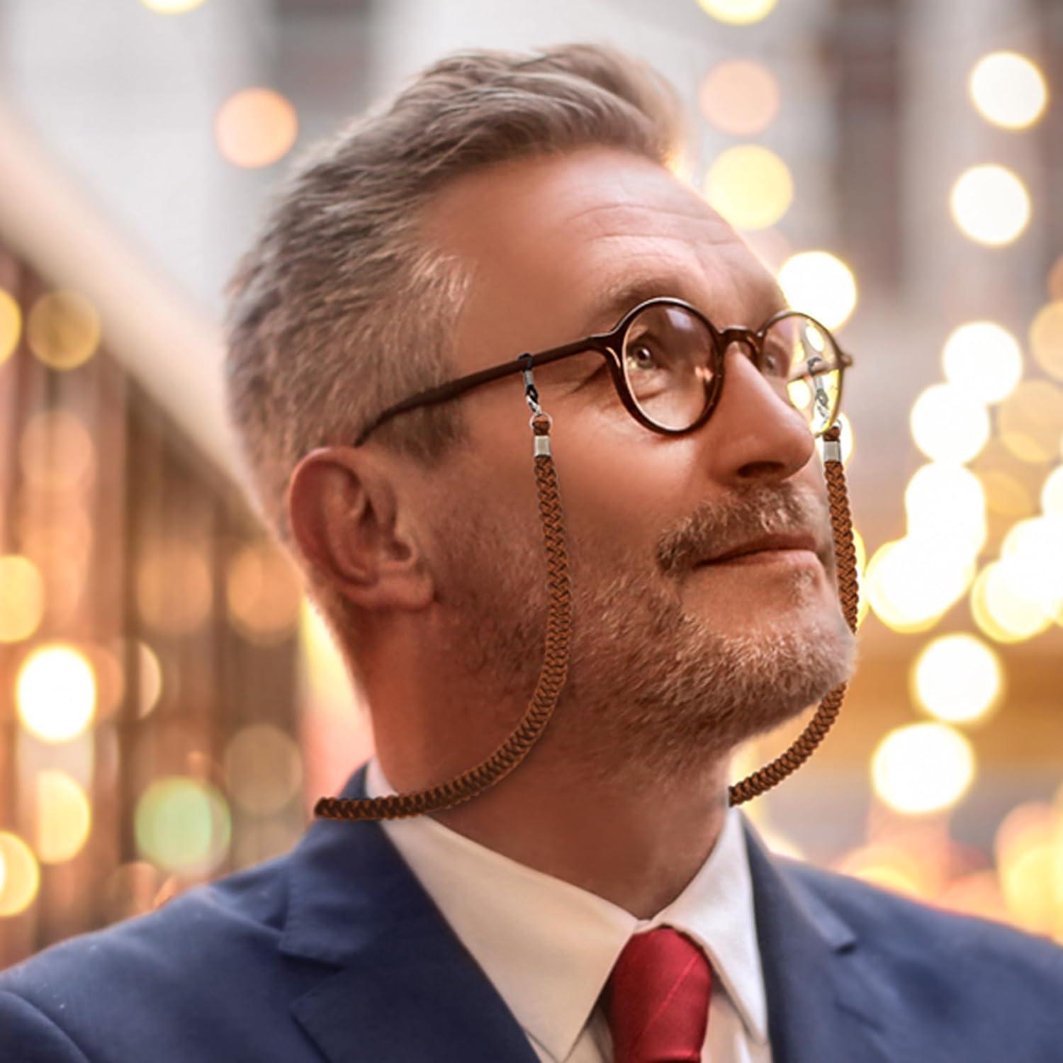 Soporte de Cadena para Gafas Sigonna - Cuero ECO Marrón