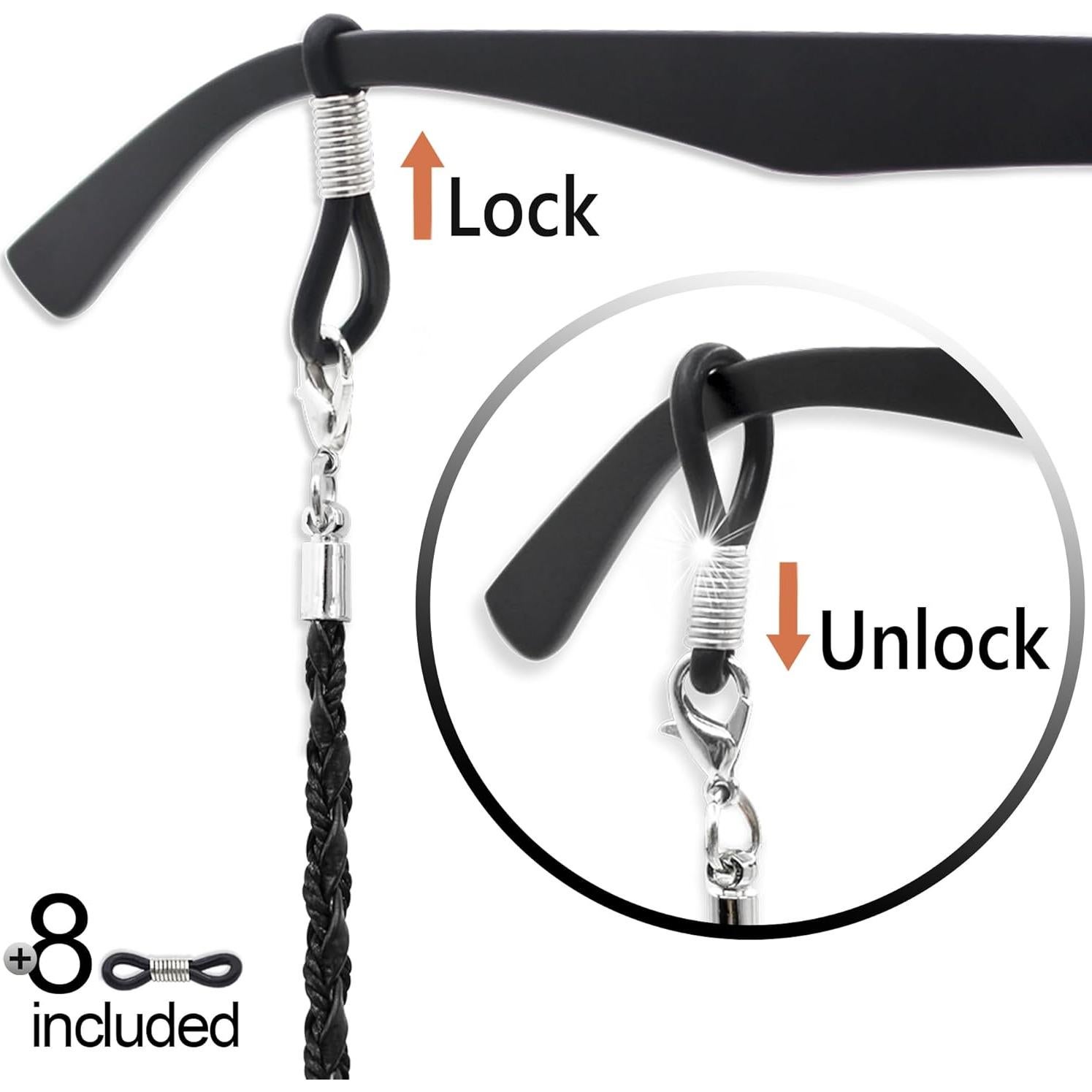 Cadena para gafas SeGuny - Cuero ECO Premium - 71 cm