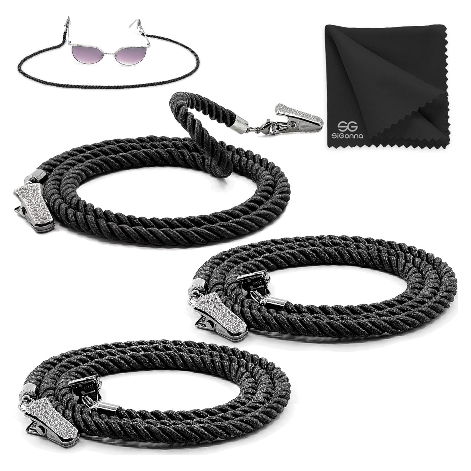 Correa para Gafas SIGONNA - Terylene Negro - 73.66 cm - 3 Pcs