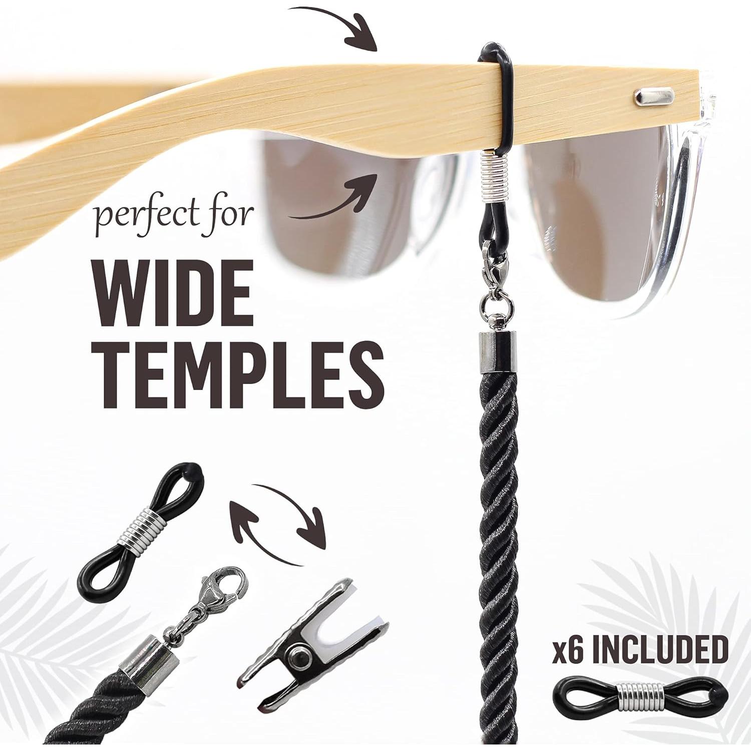 Correa para Gafas SIGONNA - Terylene Negro - 73.66 cm - 3 Pcs