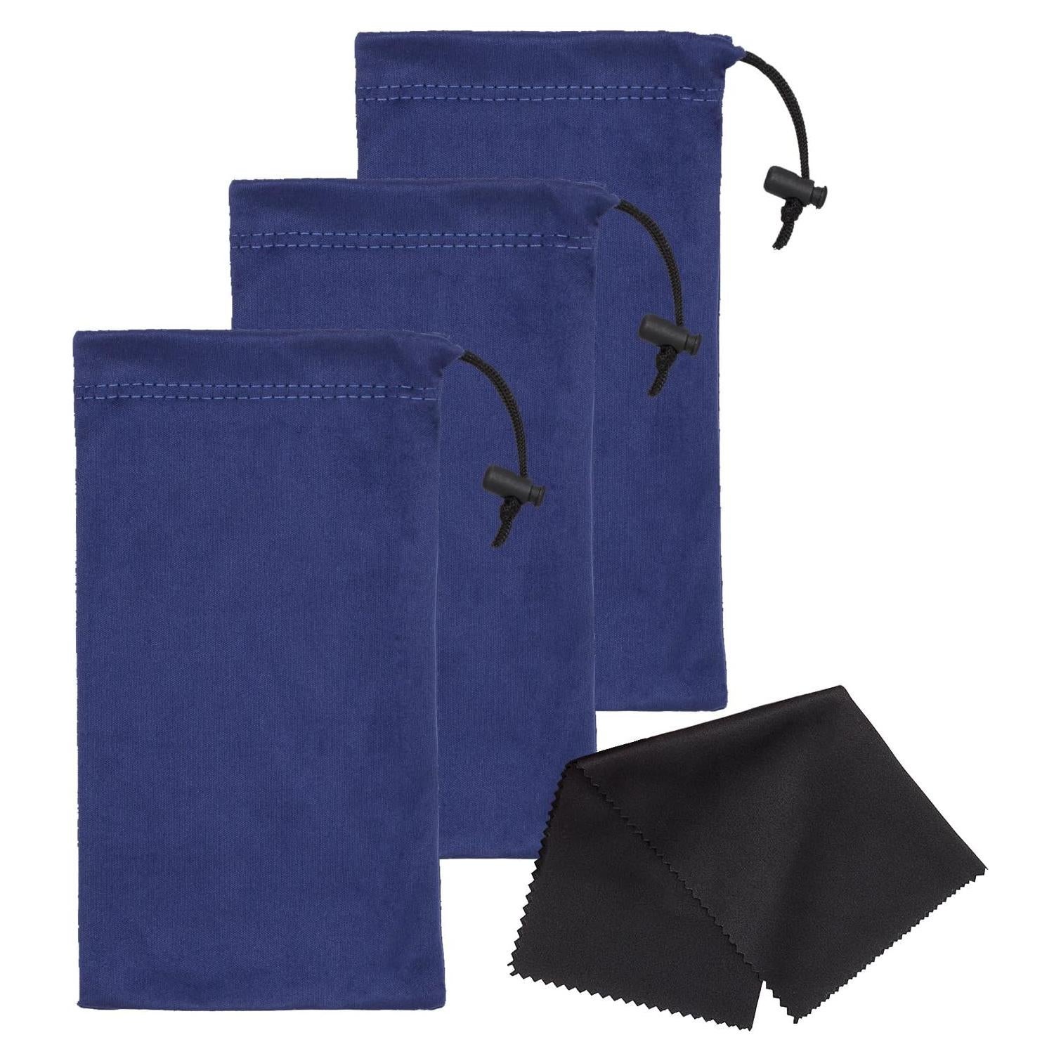 Funda de Microfibra Premium MP03 para Gafas - 3 Piezas Azul