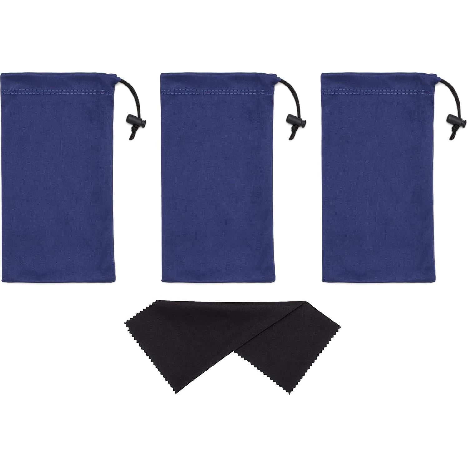 Funda de Microfibra Premium MP03 para Gafas - 3 Piezas Azul
