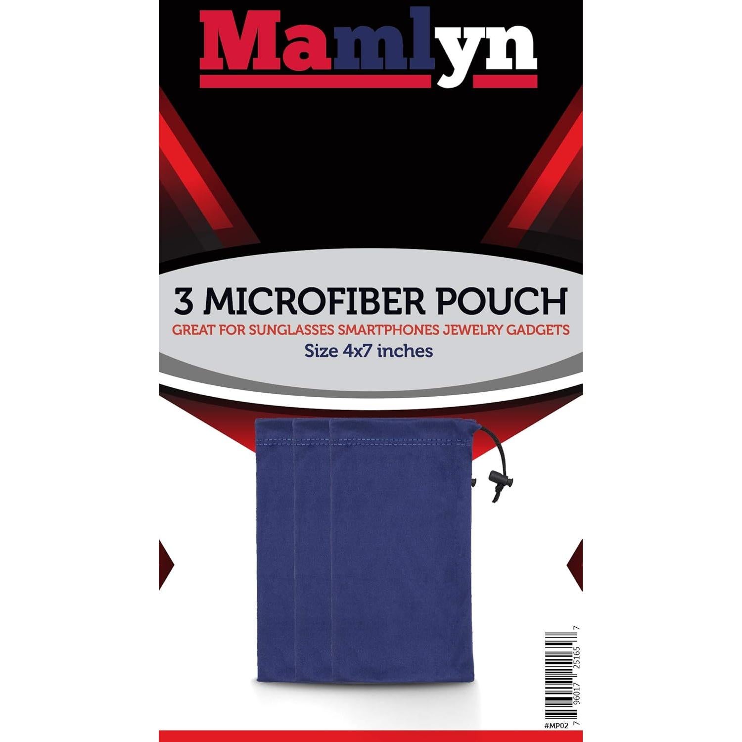 Funda de Microfibra Premium MP03 para Gafas - 3 Piezas Azul