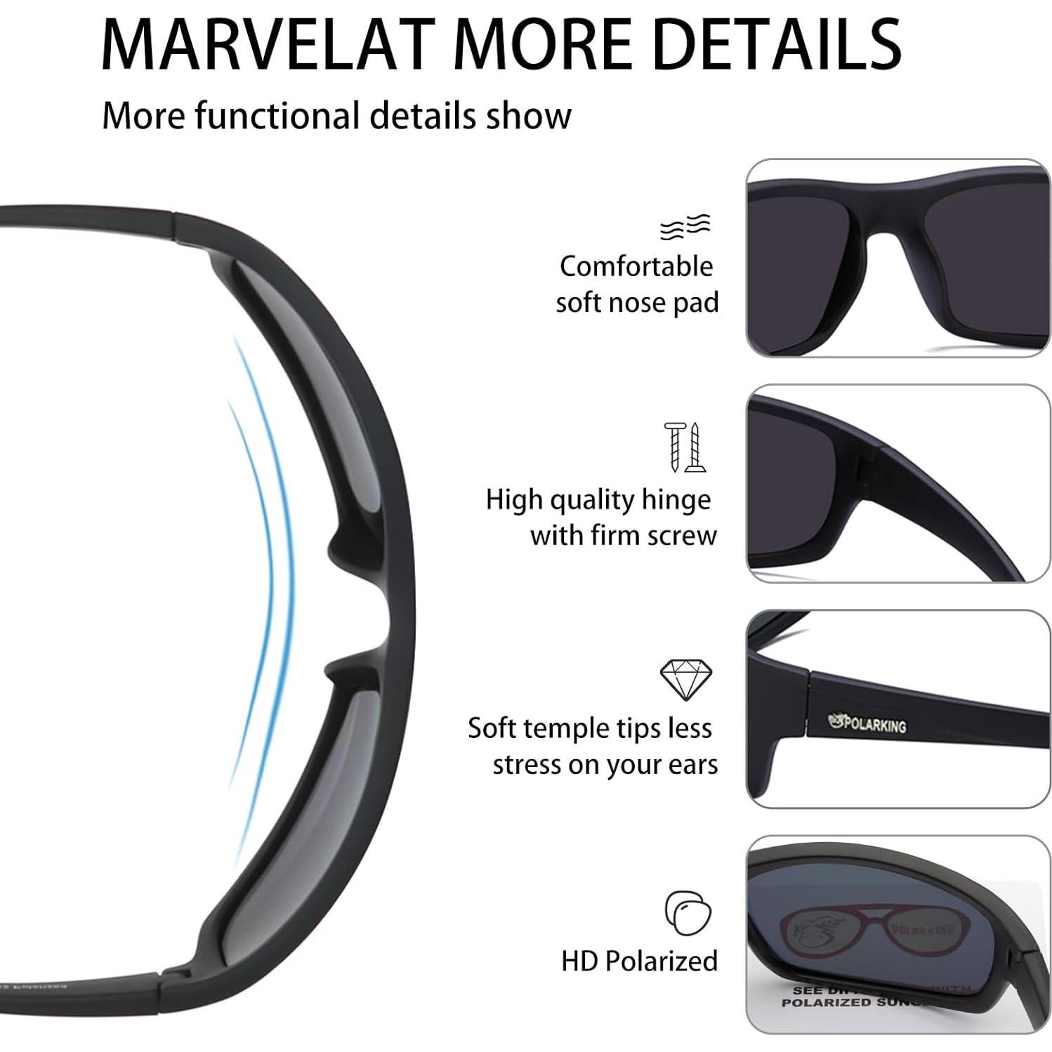 Gafas de sol deportivas POLARKING polarizadas UV400 mate