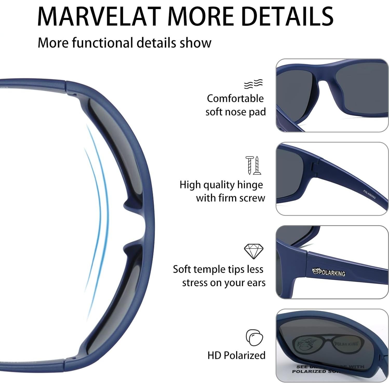 Gafas de sol deportivas POLARKING 2 en 1 polarizadas UV400