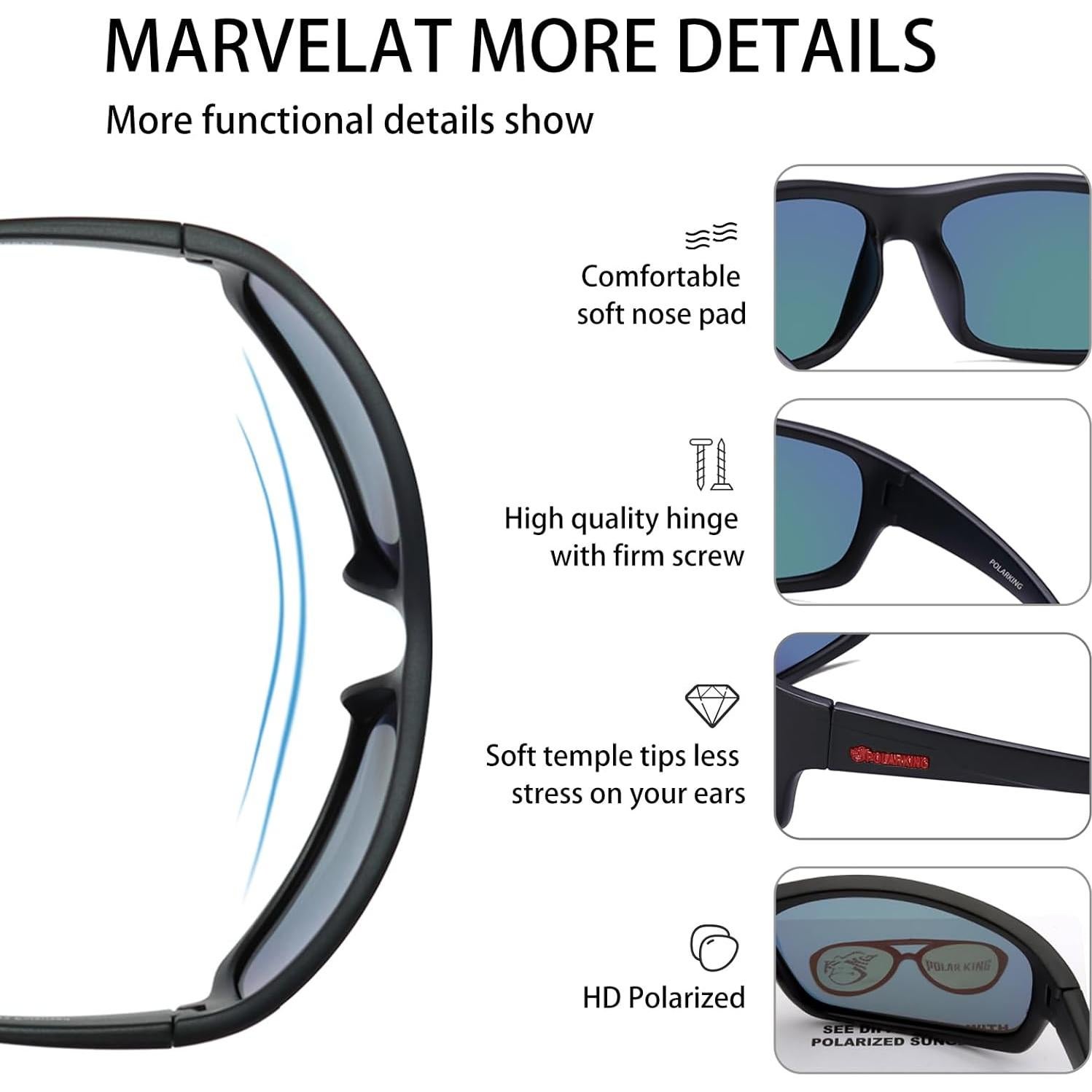 Gafas de Sol Deportivas POLARKING Espejo Naranja UV400