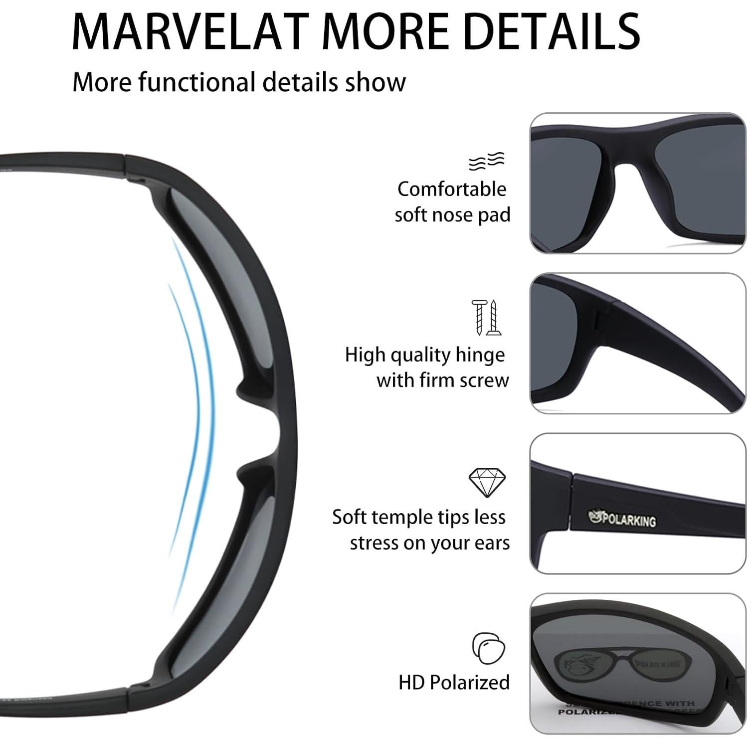 Gafas de sol deportivas POLARKING mate UV400 espejo