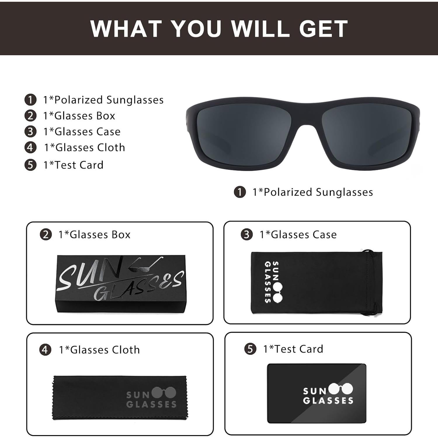 Gafas de sol deportivas POLARKING mate UV400 espejo