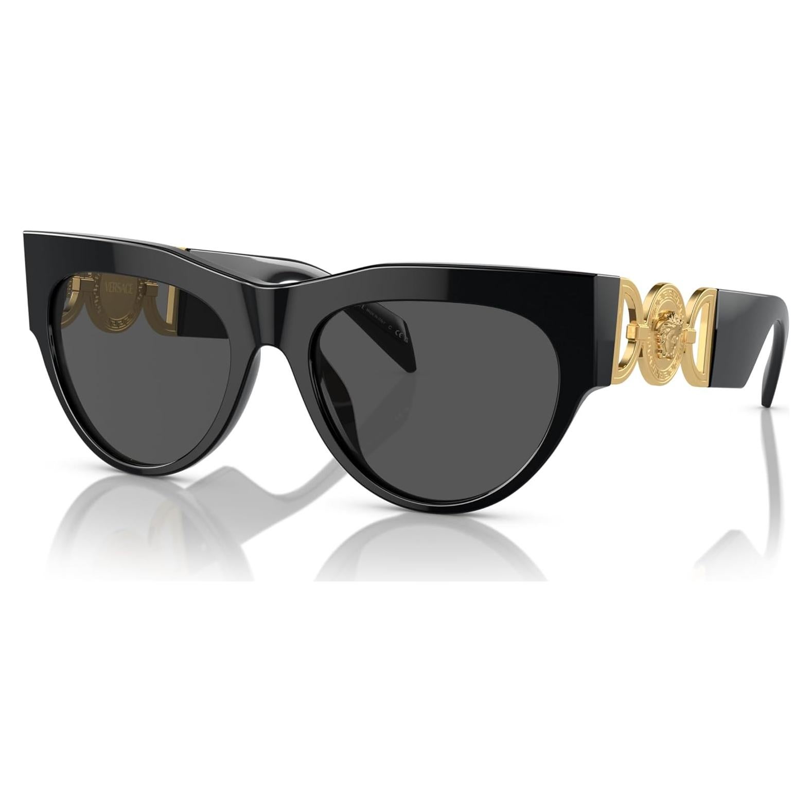 Versace Woman Sunglasses Black Frame, Dark Grey Lenses, 56MM