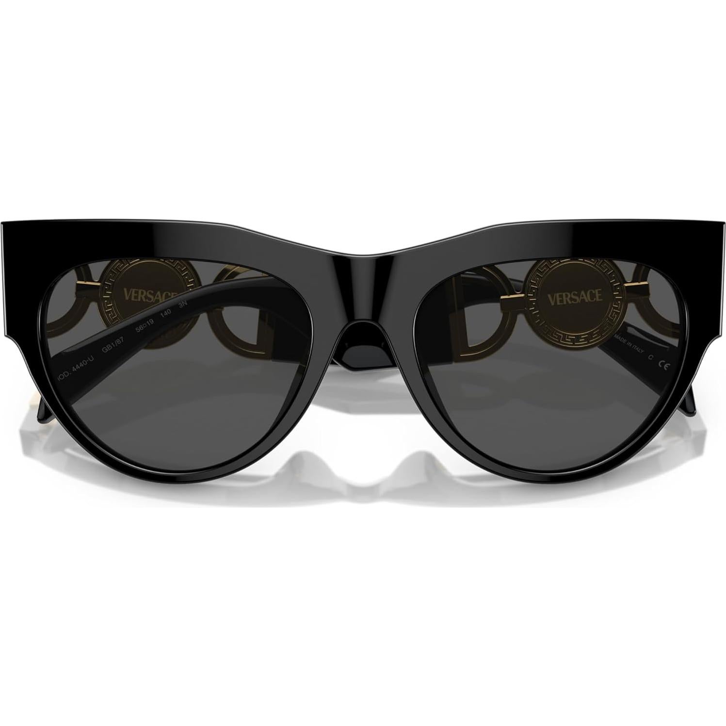 Versace Woman Sunglasses Black Frame, Dark Grey Lenses, 56MM