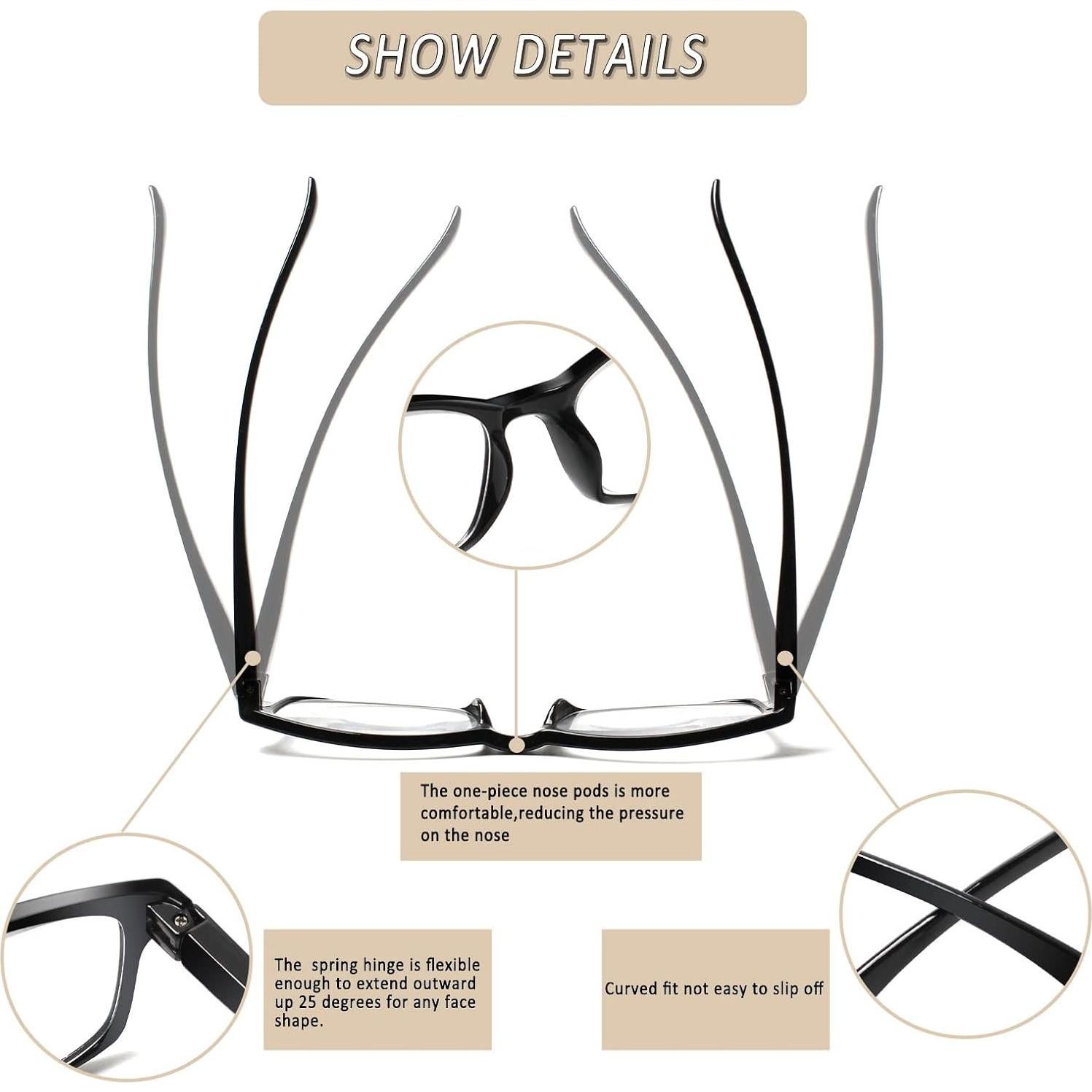 Gafas de lectura NORPERWIS 5 pares unisex con bisagra