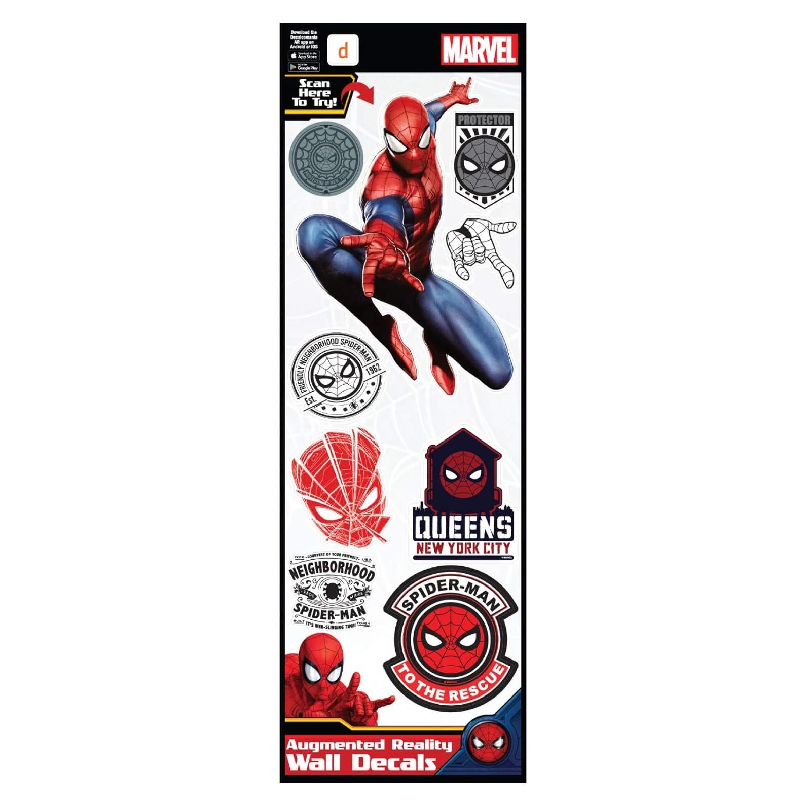 Calcomanía de Pared Spider-Man Marvel AR 9 Stickers