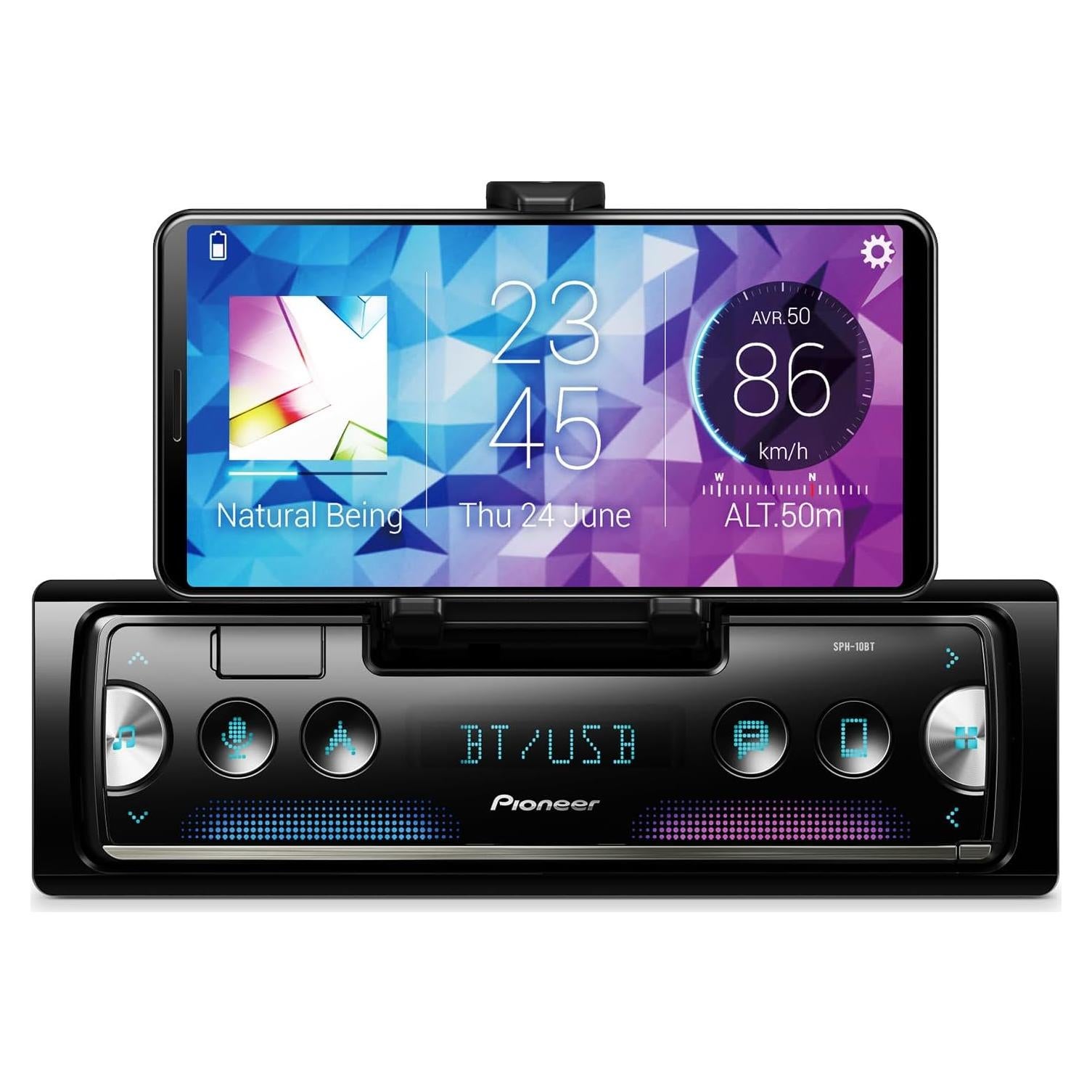 Receptor de Auto Pioneer SPH-10BT Bluetooth 50W 1-Din