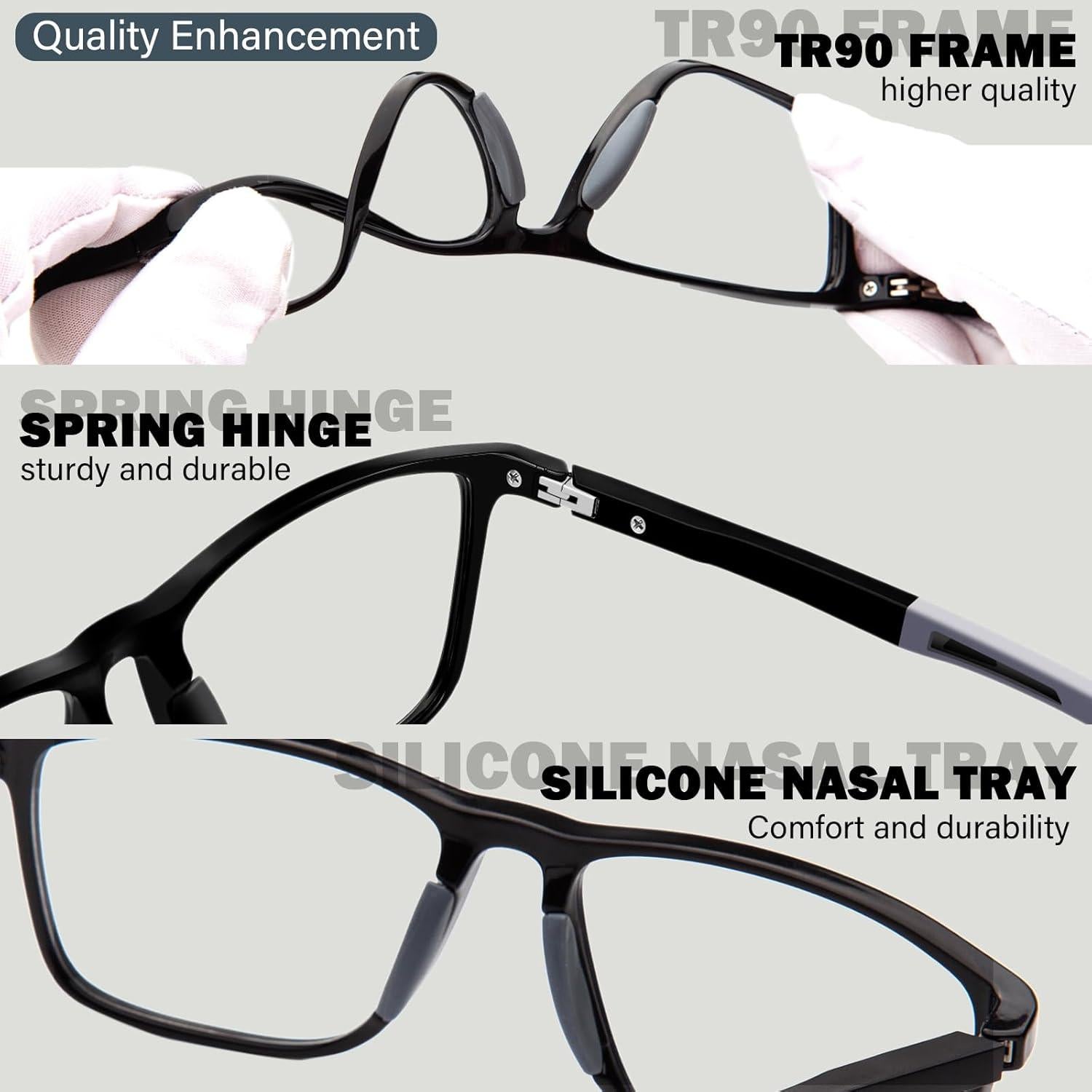 Gafas de Lectura Deportivas para Hombres 2 Paquetes Bloqueo Luz Azul