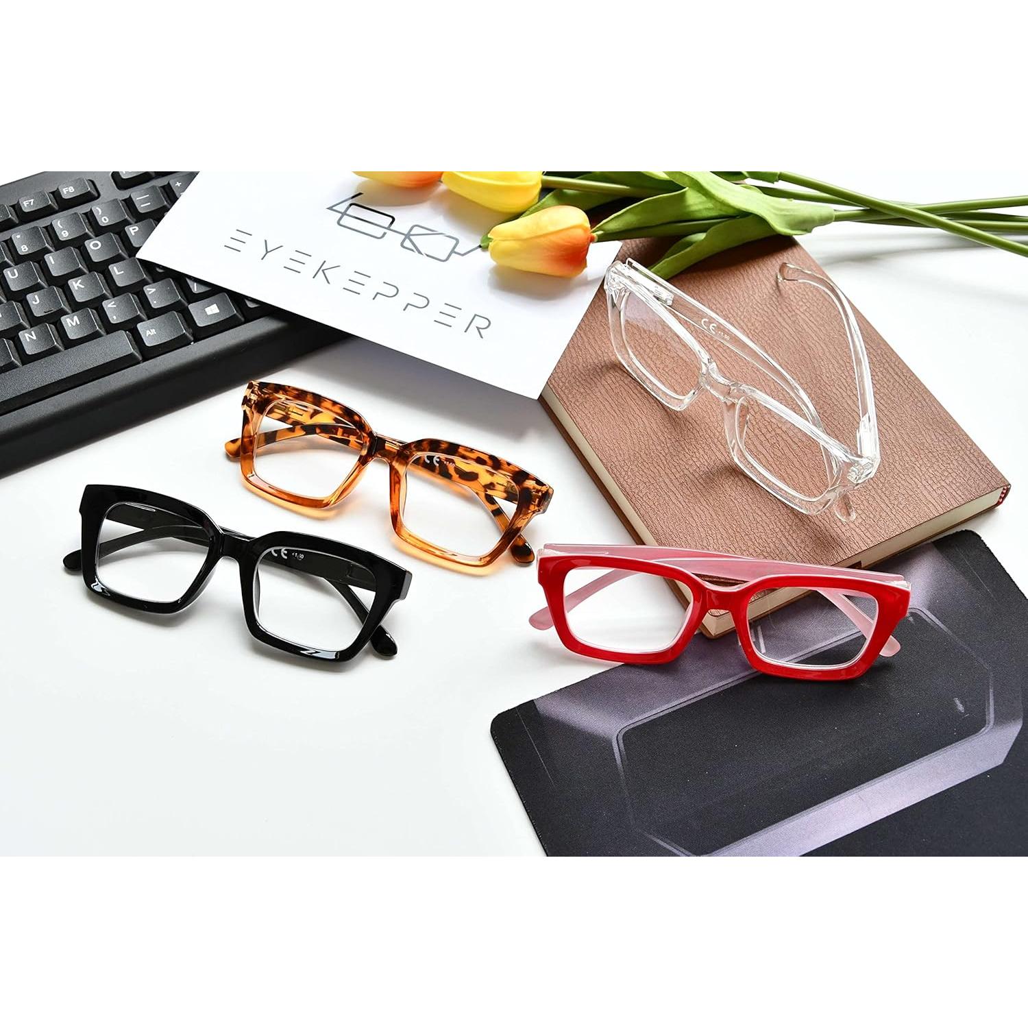 Gafas de Lectura Eyekepper para Mujeres - 4 Paquetes Cuadradas