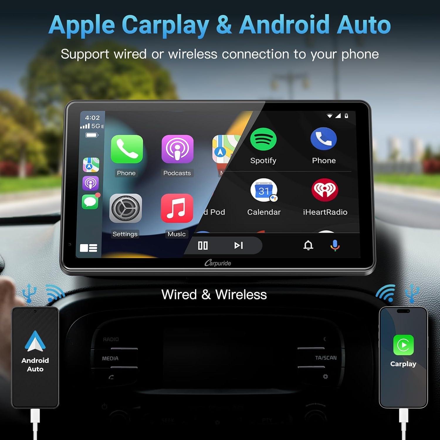 Pantalla Carplay 7" Carpuride CS3 con Bluetooth y Espejo