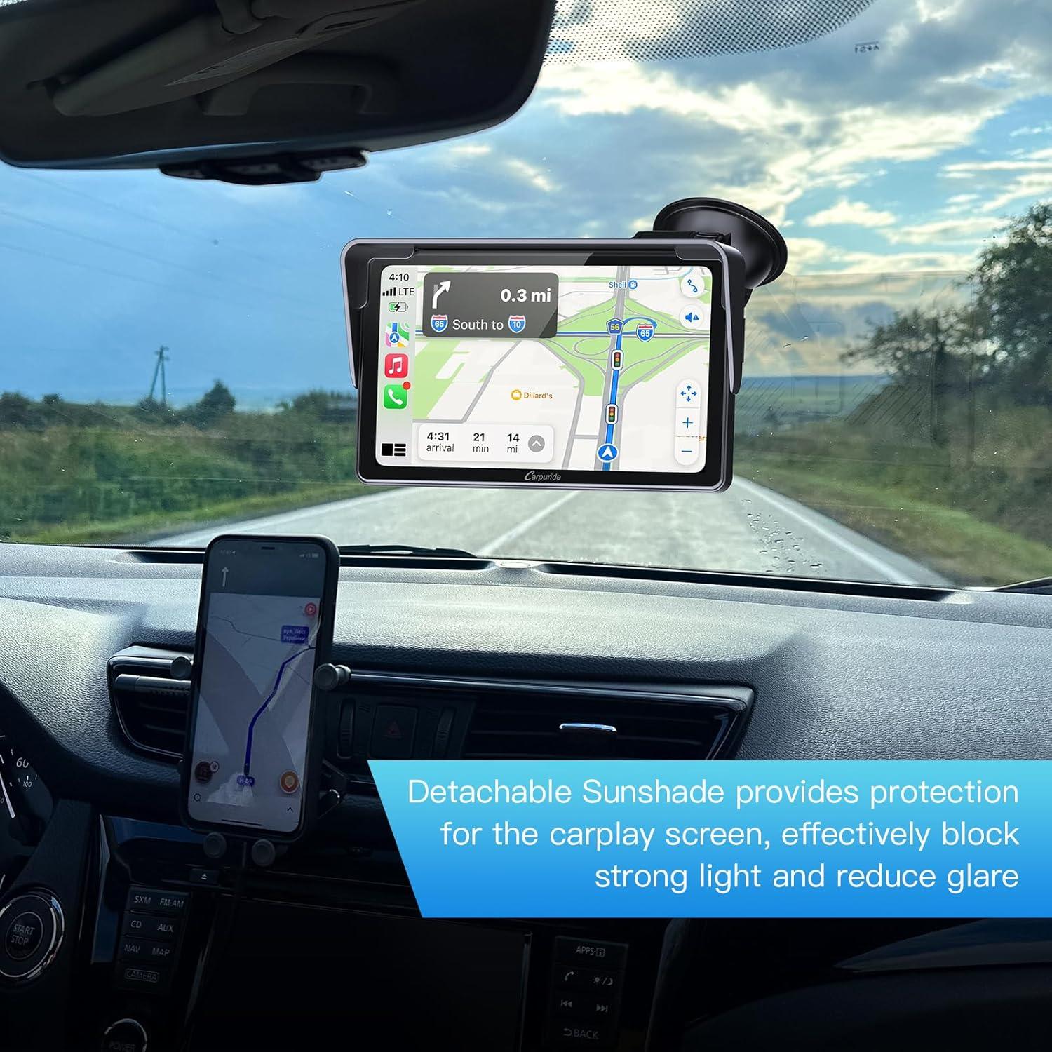 Pantalla Carplay 7" Carpuride CS3 con Bluetooth y Espejo