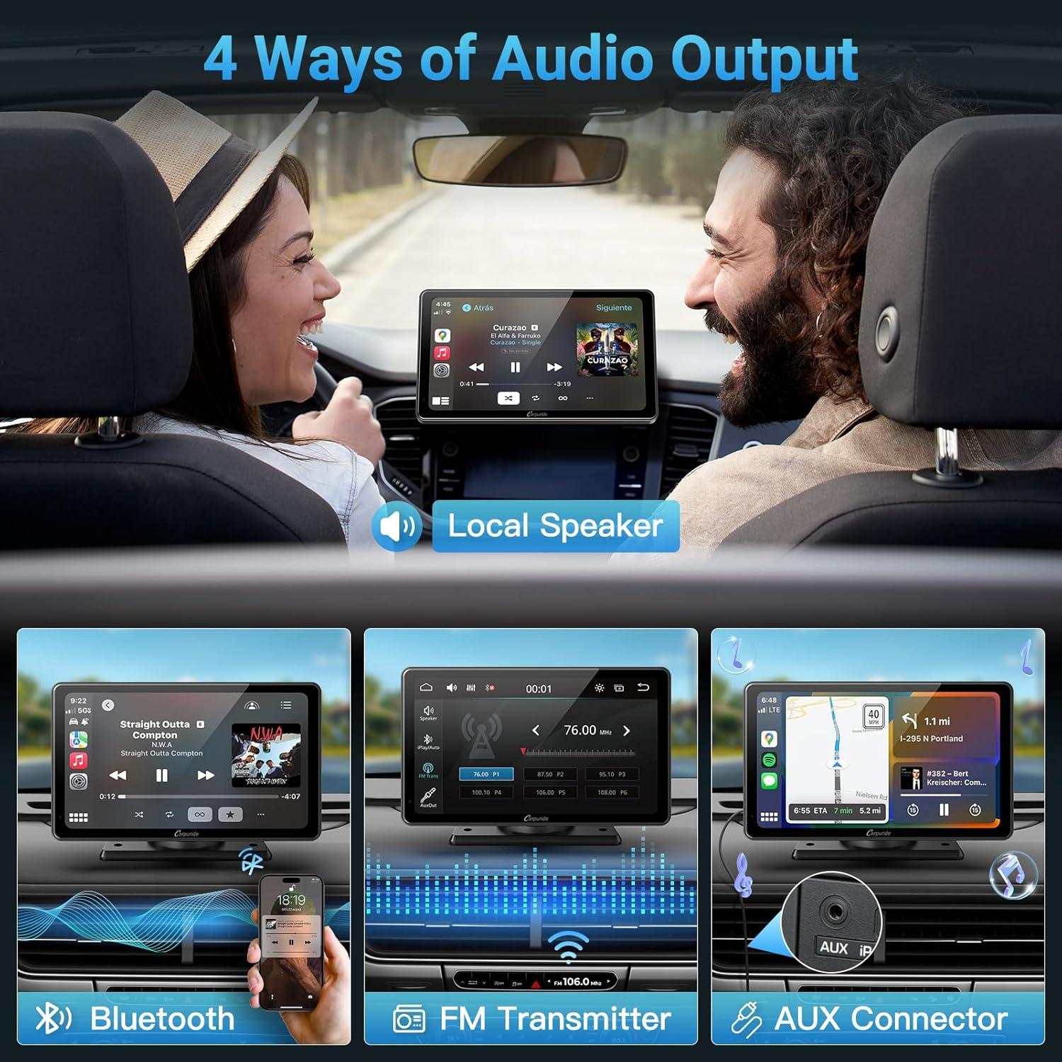 Pantalla Carplay 7" Carpuride CS3 con Bluetooth y Espejo