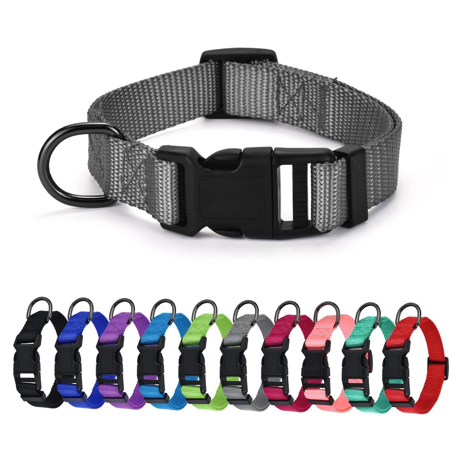 Collar de Nylon Grueso AUDWUD Ajustable para Perros y Gatos