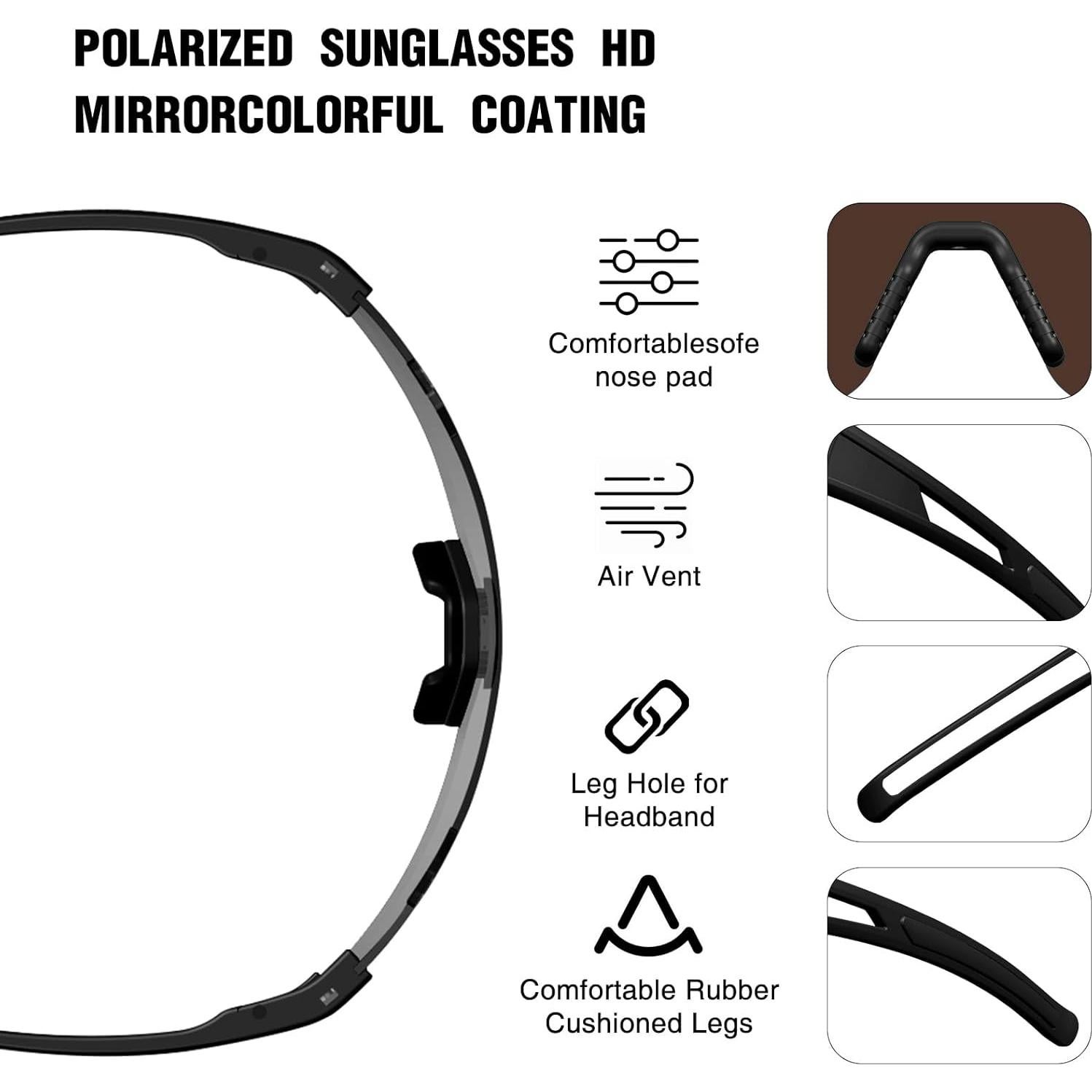 Gafas de sol deportivas FMY con 3 lentes UV400 para ciclismo