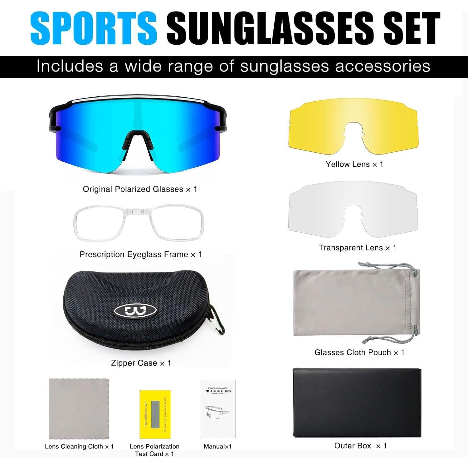 Gafas de sol FMY deportivas con 3 lentes UV400 para ciclismo