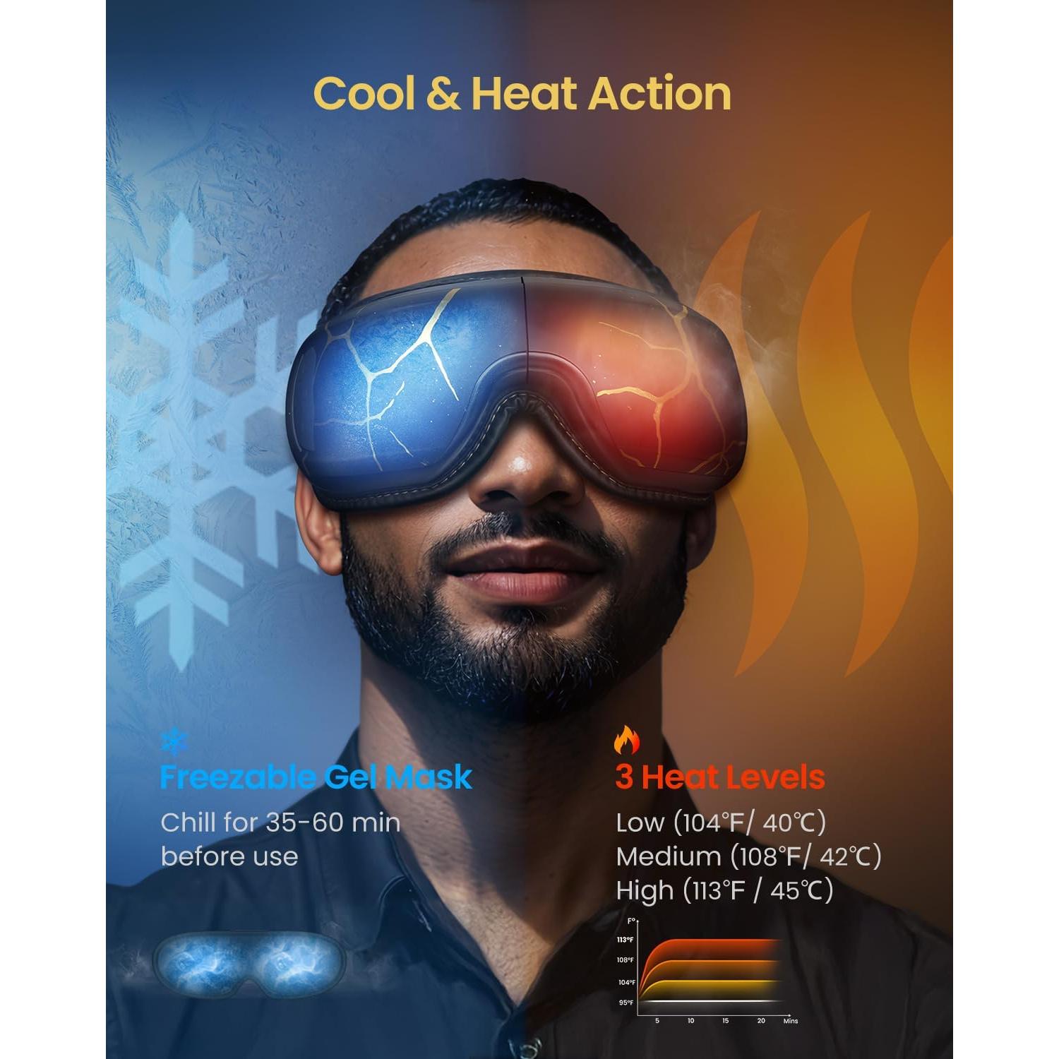 Masajeador de Ojos RENPHO Eyeris Kintsugi con Calor y Enfriamiento