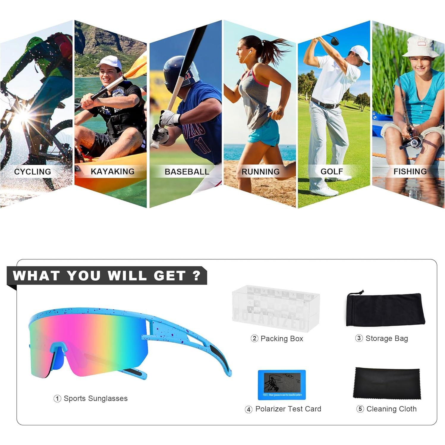 Gafas de Ciclismo BOLLFO UV400 Lentes Polarizadas Clásicas