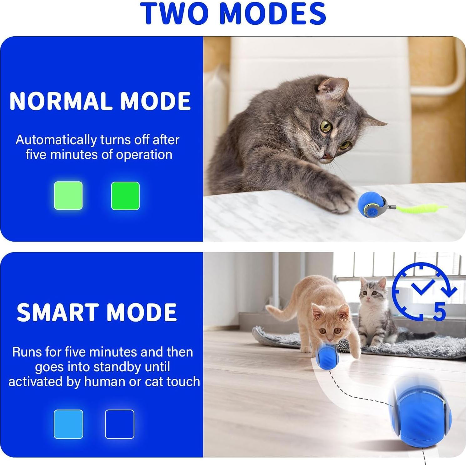 Juguete Interactivo para Gatos LUPAPA Bola Inteligente Azul
