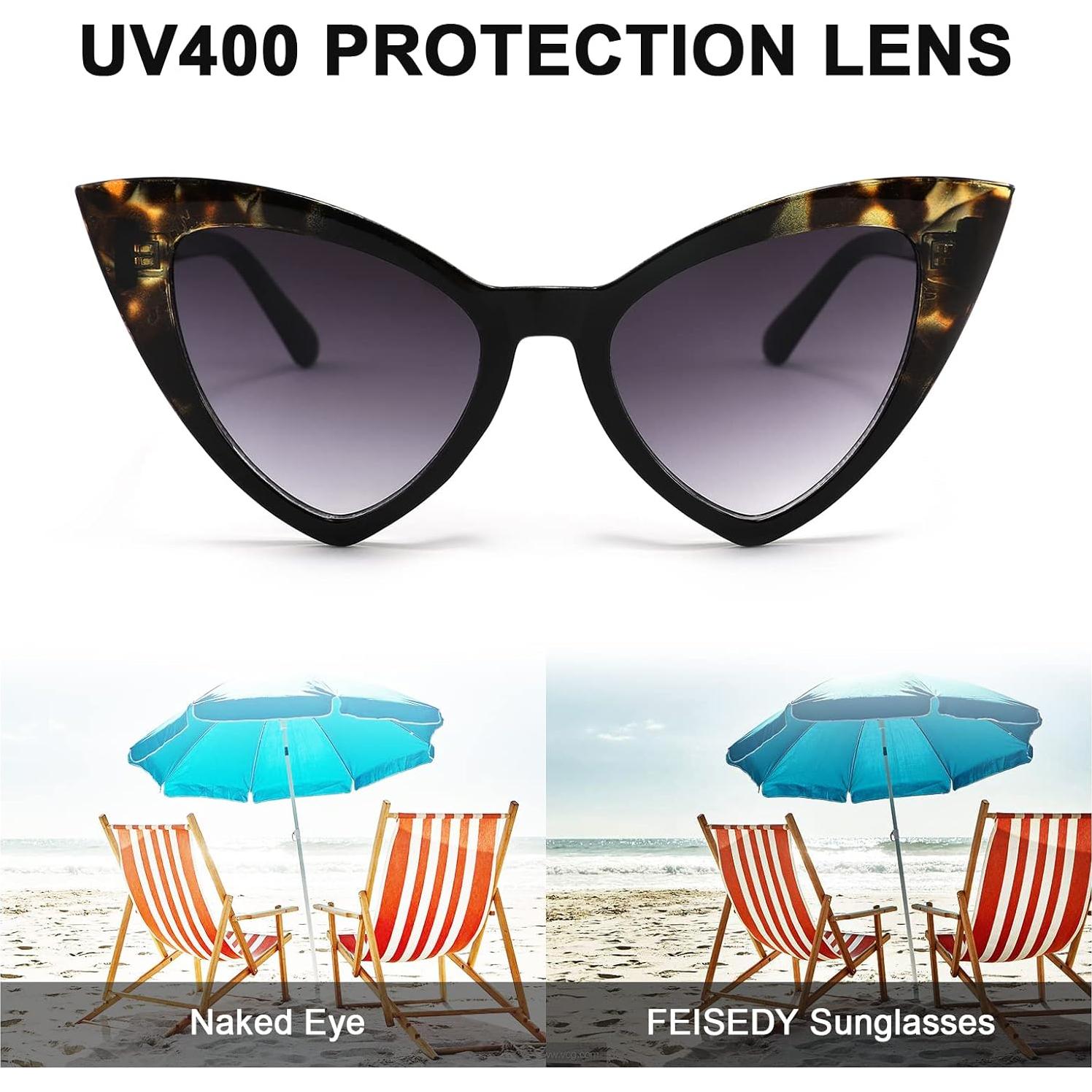 Gafas de Sol Retro Ojo de Gato FEISEDY UV400 Mujeres