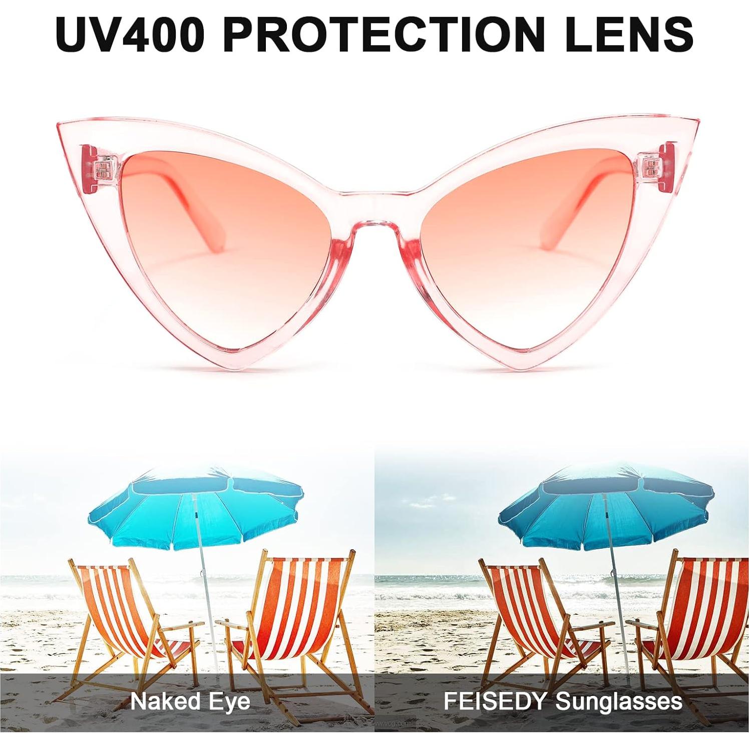 Gafas de Sol FEISEDY Ojo de Gato Rosa Gradiente UV400