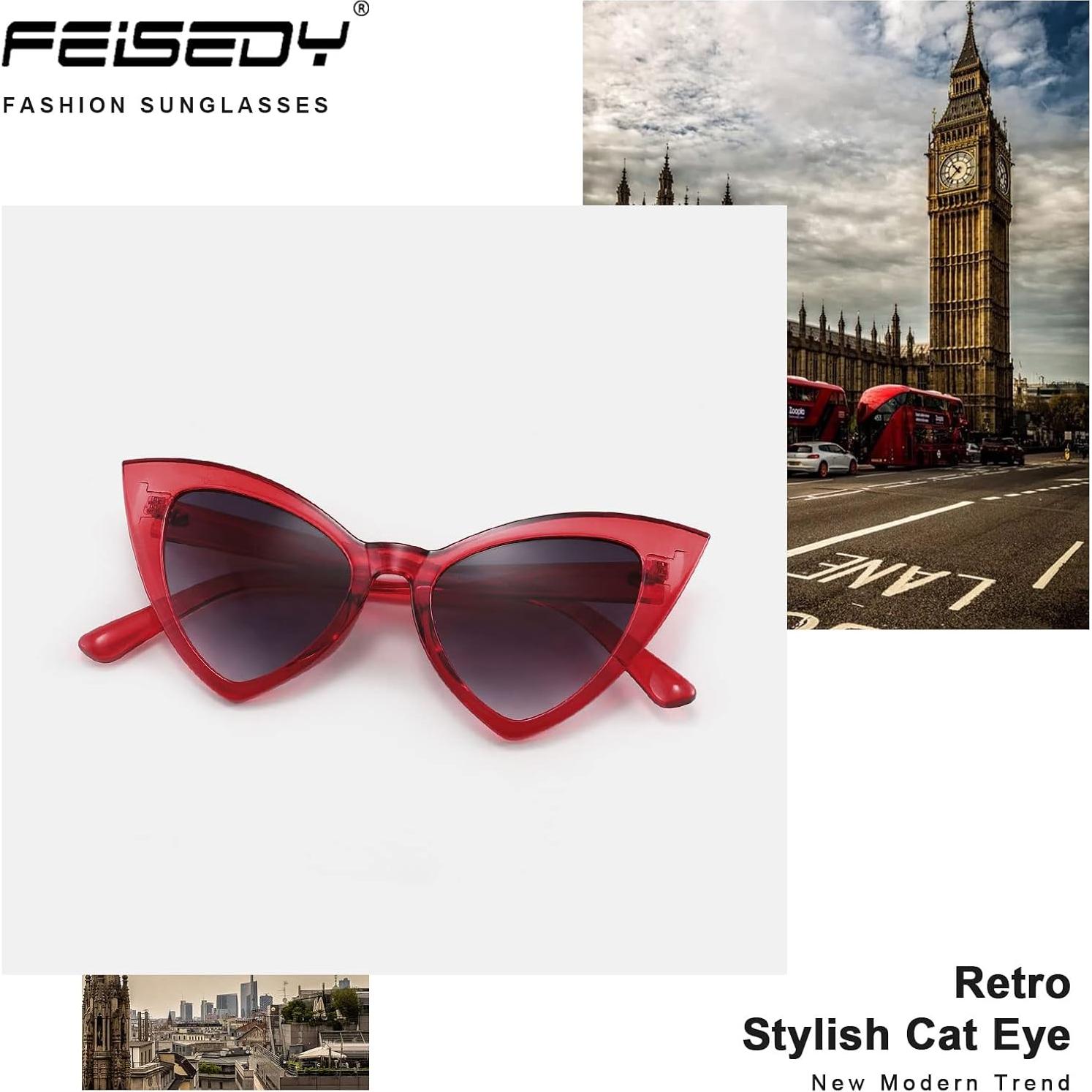 Gafas de Sol FEISEDY Ojo de Gato UV400 Moda Mujeres