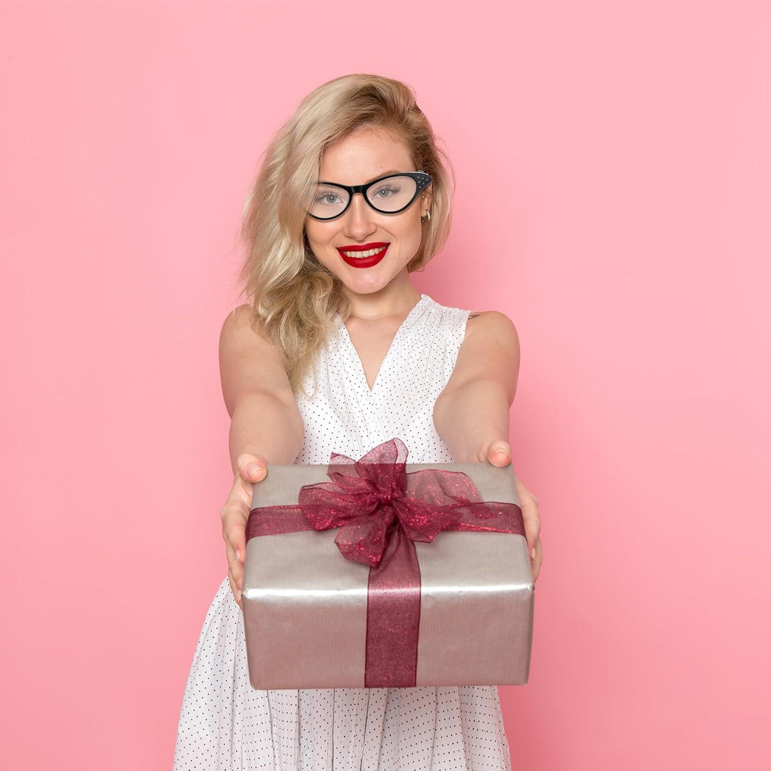 Gafas de Ojo de Gato JJUNW 4 Pcs con Rhinestones