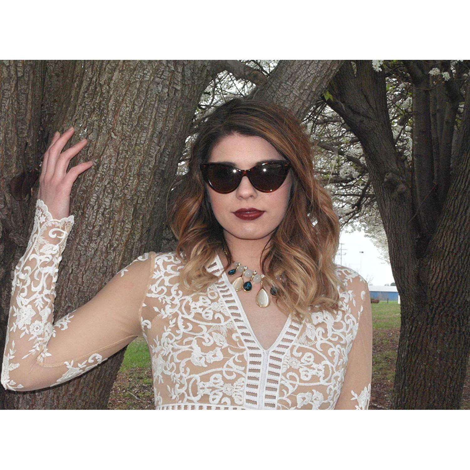 Gafas de sol Cateye para mujeres UV400 estilo retro 50mm