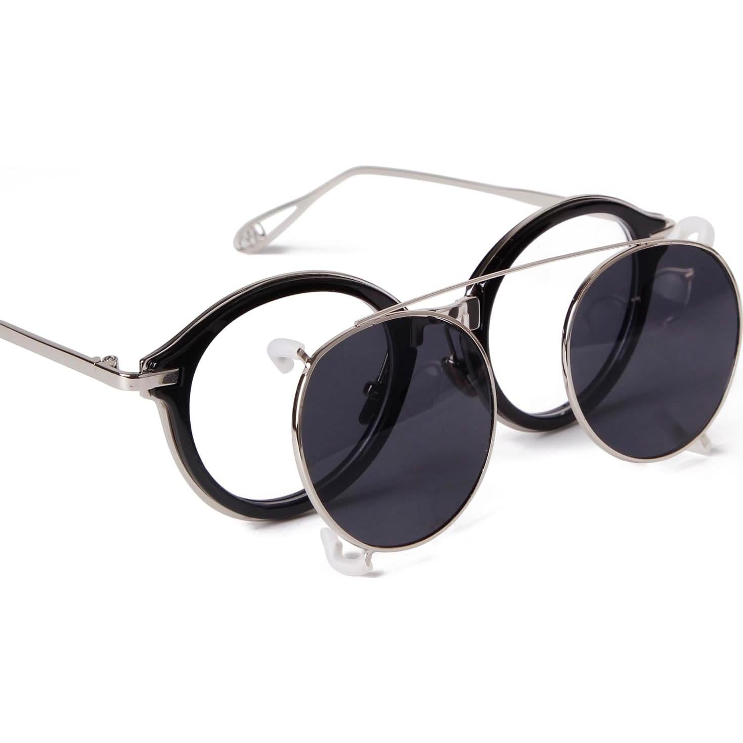 Gafas de sol clip en ADE WU para hombres estilo vintage steampunk