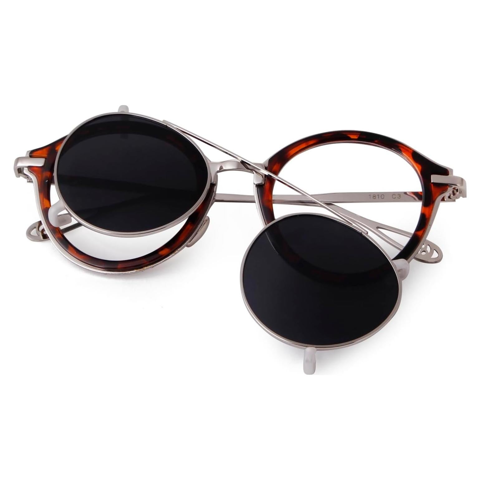 Gafas de sol clip en ADE WU estilo vintage unisex metal