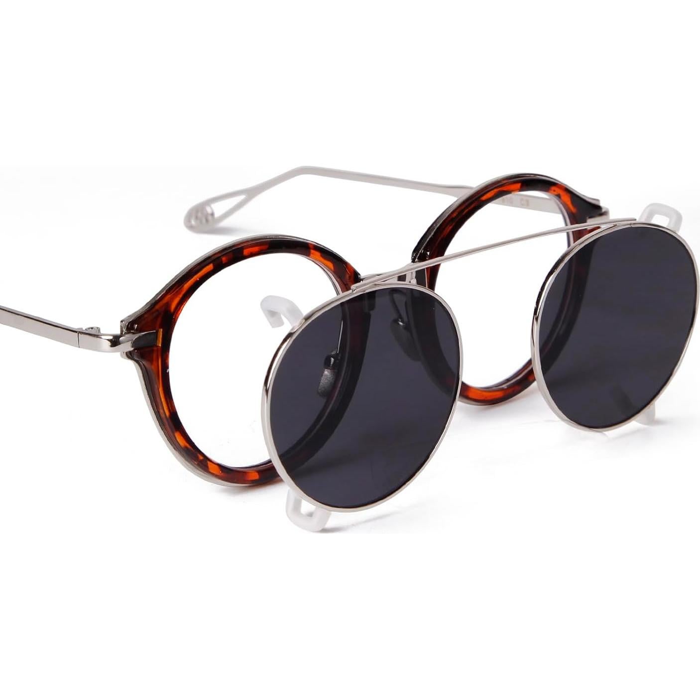 Gafas de sol clip en ADE WU estilo vintage unisex metal