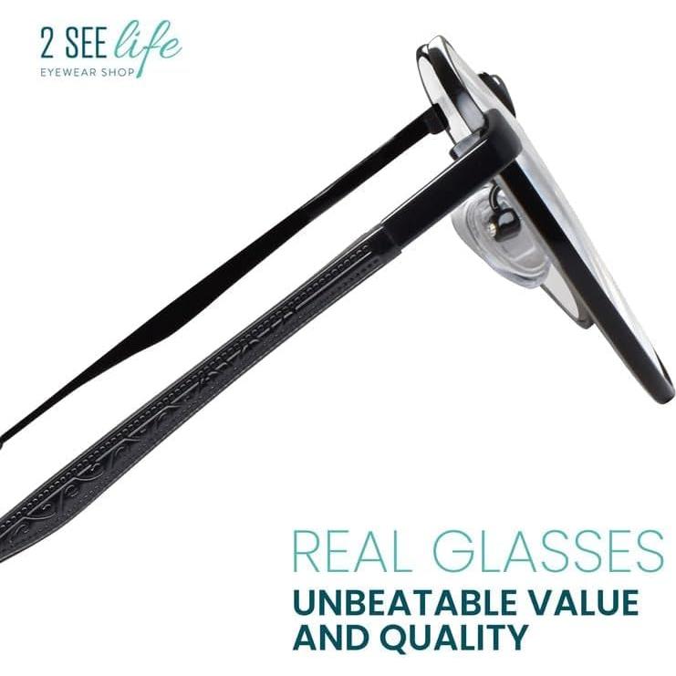 Gafas de lectura redondas 2SeeLife con montura negra 0.5x