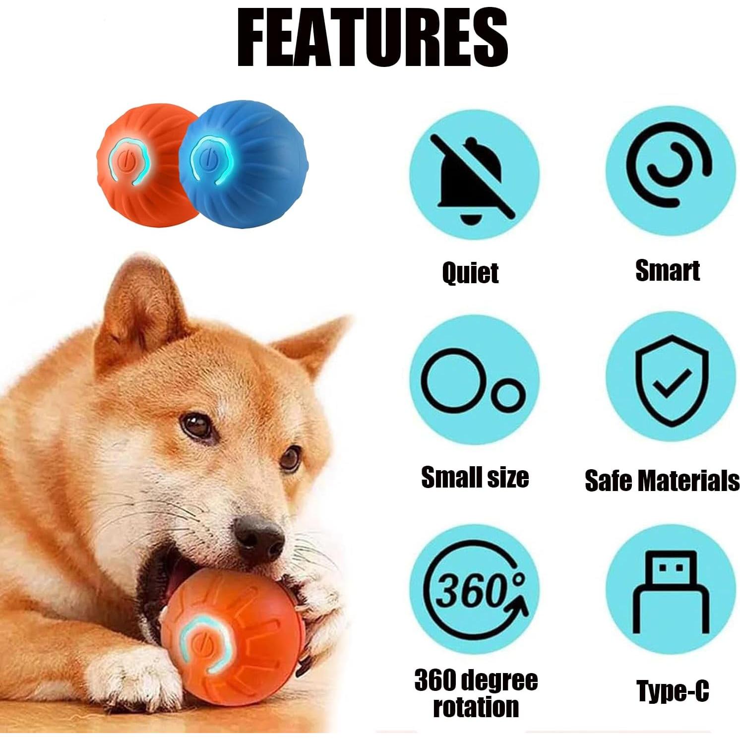 Pelota Temblorosa para Perros Huooerpthuore Azul LED