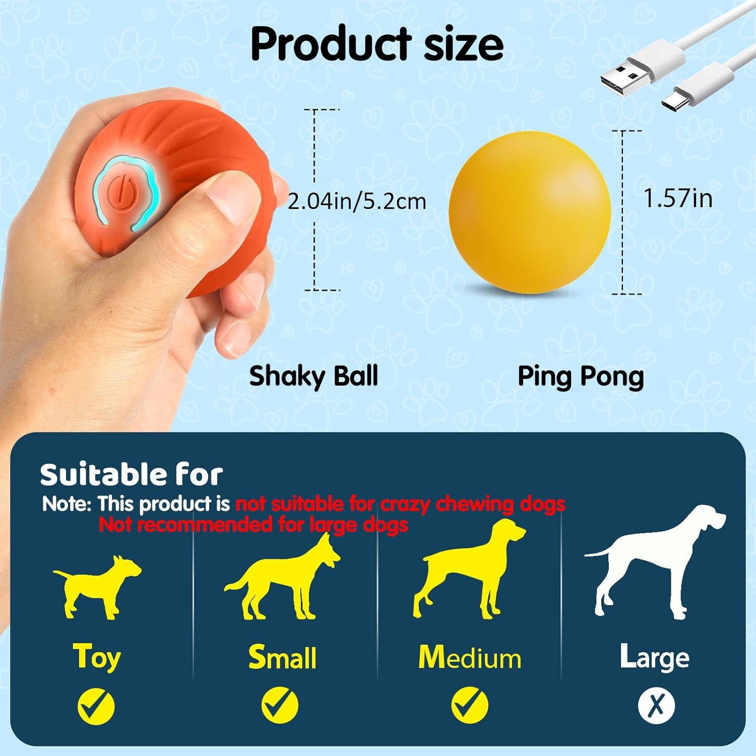 Pelota Temblorosa para Perros Huooerpthuore Azul LED