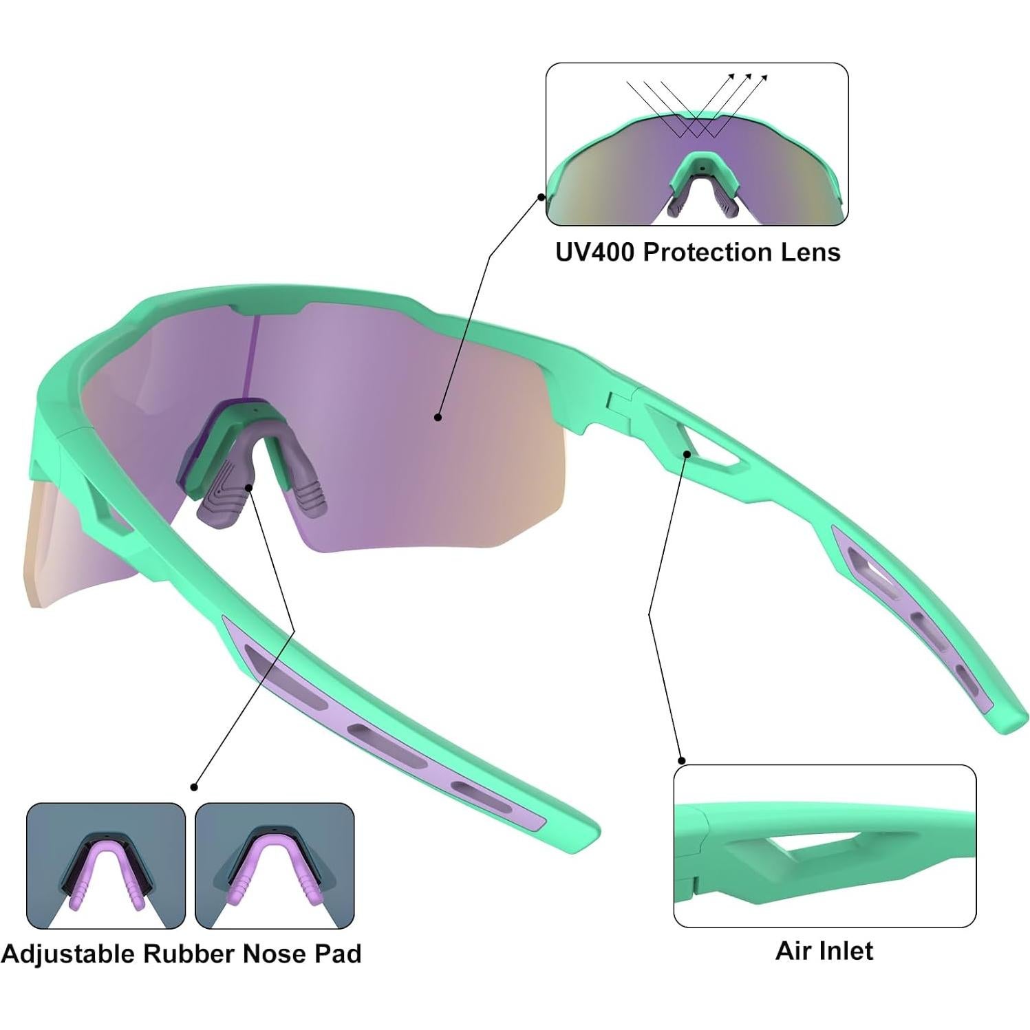 Gafas de sol deportivas HAAYOT con 5 lentes UV400
