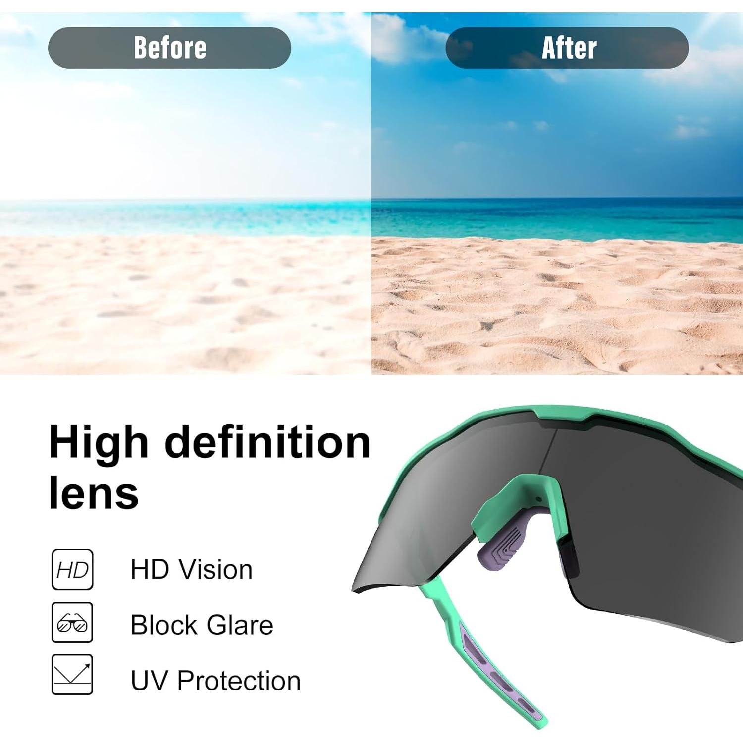 Gafas de sol deportivas HAAYOT con 5 lentes UV400