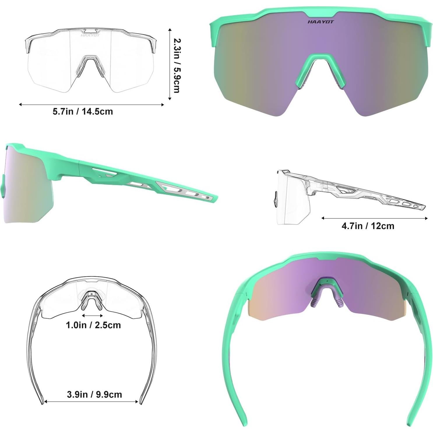 Gafas de sol deportivas HAAYOT con 5 lentes UV400