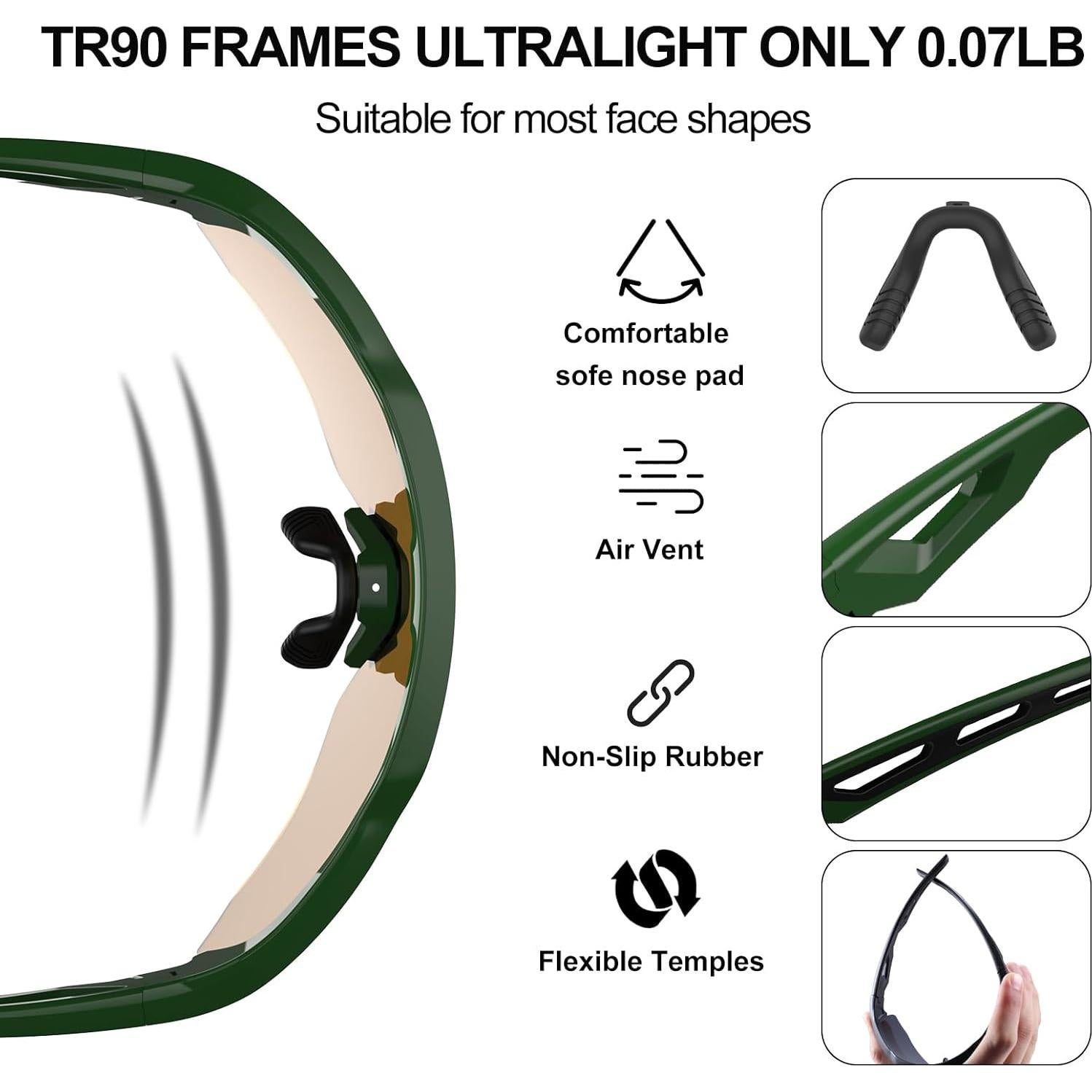 Gafas de sol deportivas HAAYOT con 5 lentes intercambiables