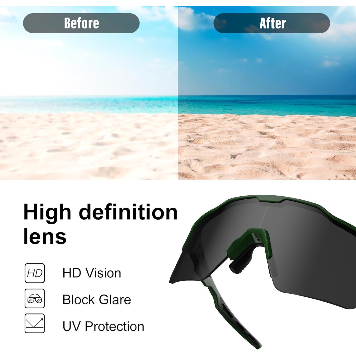 Gafas de sol deportivas HAAYOT con 5 lentes intercambiables