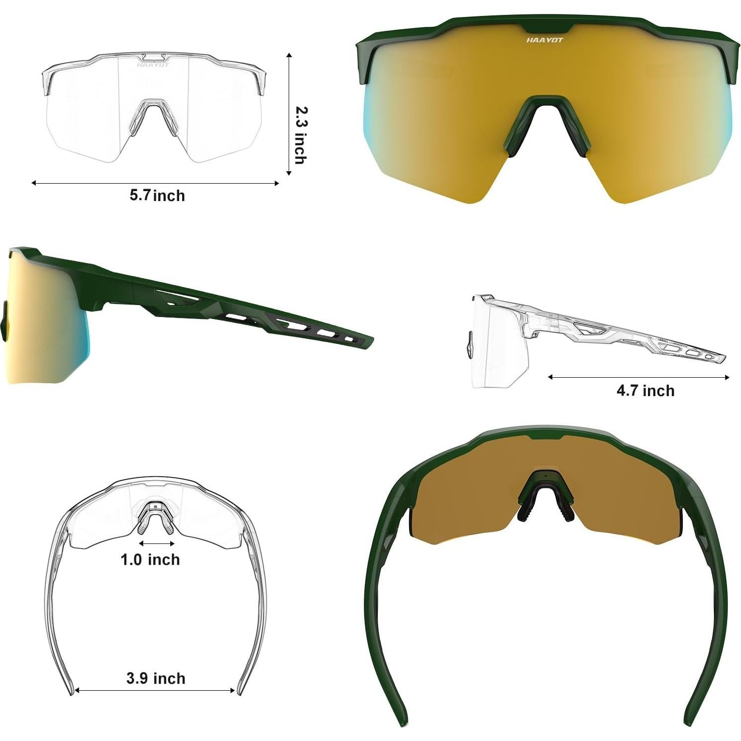 Gafas de sol deportivas HAAYOT con 5 lentes intercambiables