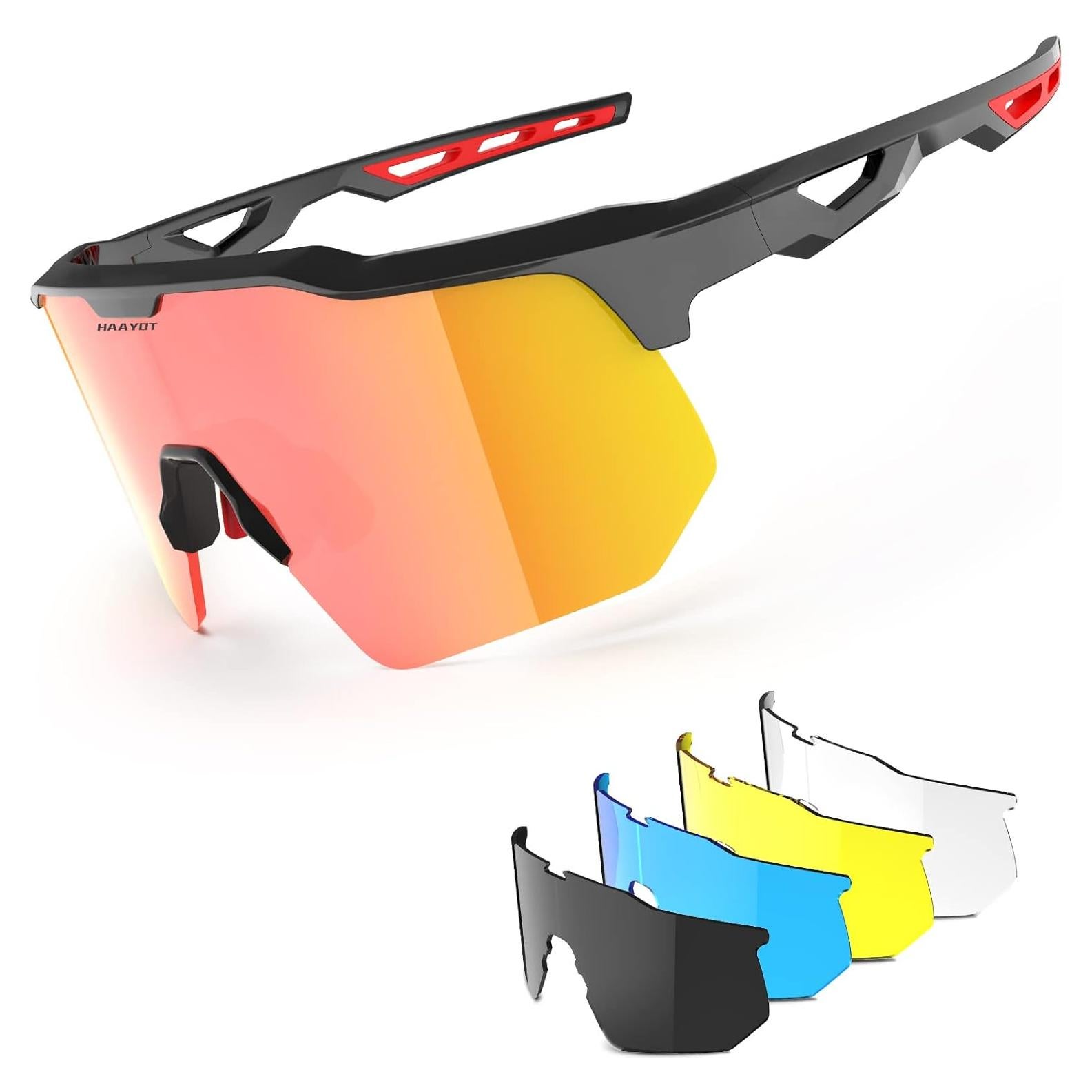 Gafas de sol deportivas HAAYOT con 5 lentes UV400